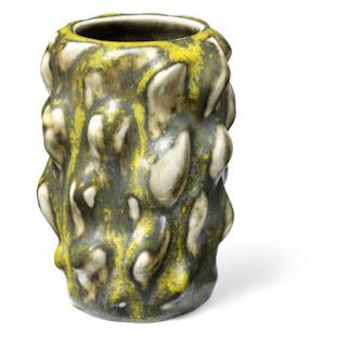 Axel Salto: A stoneware vase modelled in sprouting style. Decorated