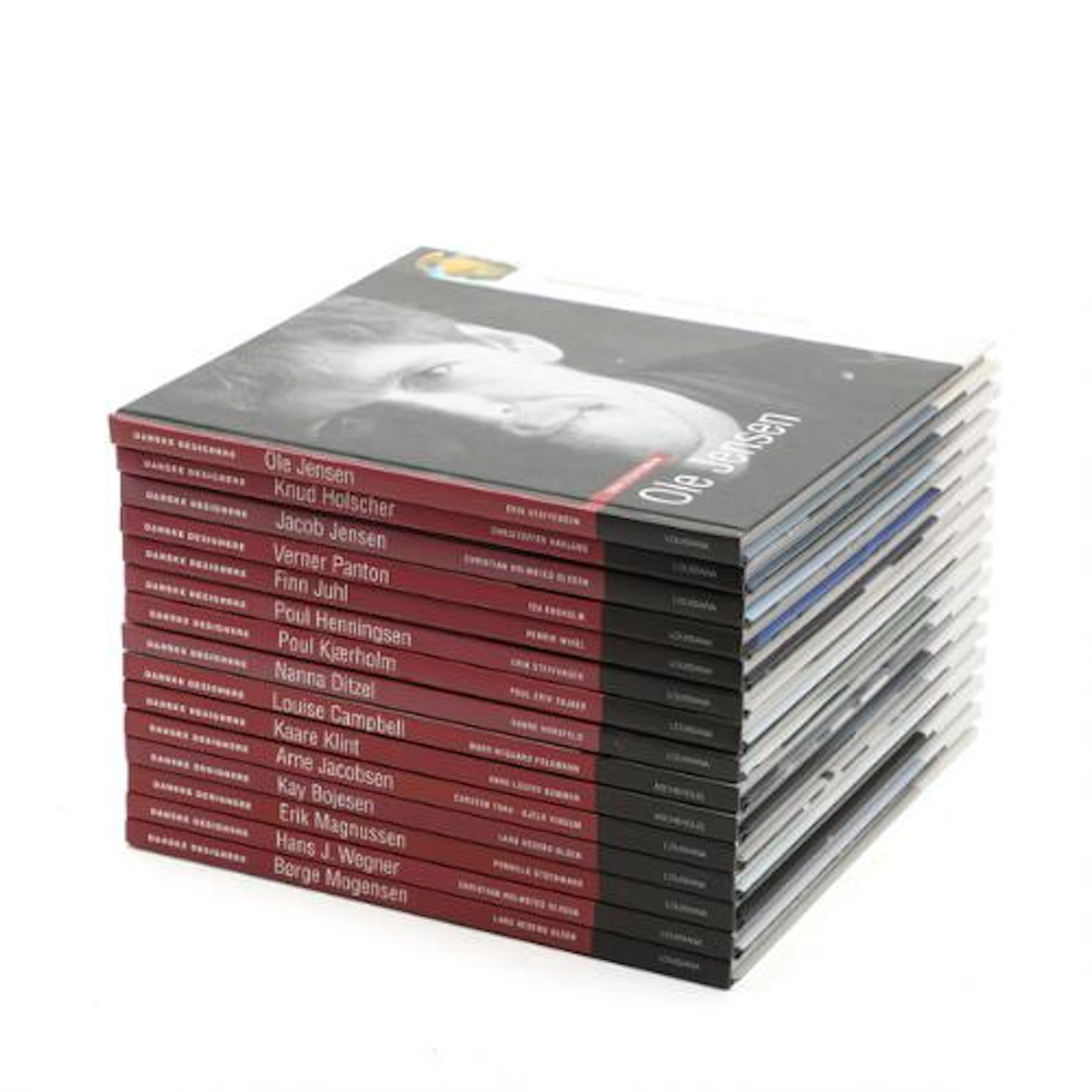 Complete series of “Danske Designere”/“Danish Designers” comprising 15 books