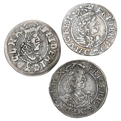 Frederik III, 3 Skilling 1659, Lybsk, H 149, 3 Skilling, Lybsk, 1665 ...