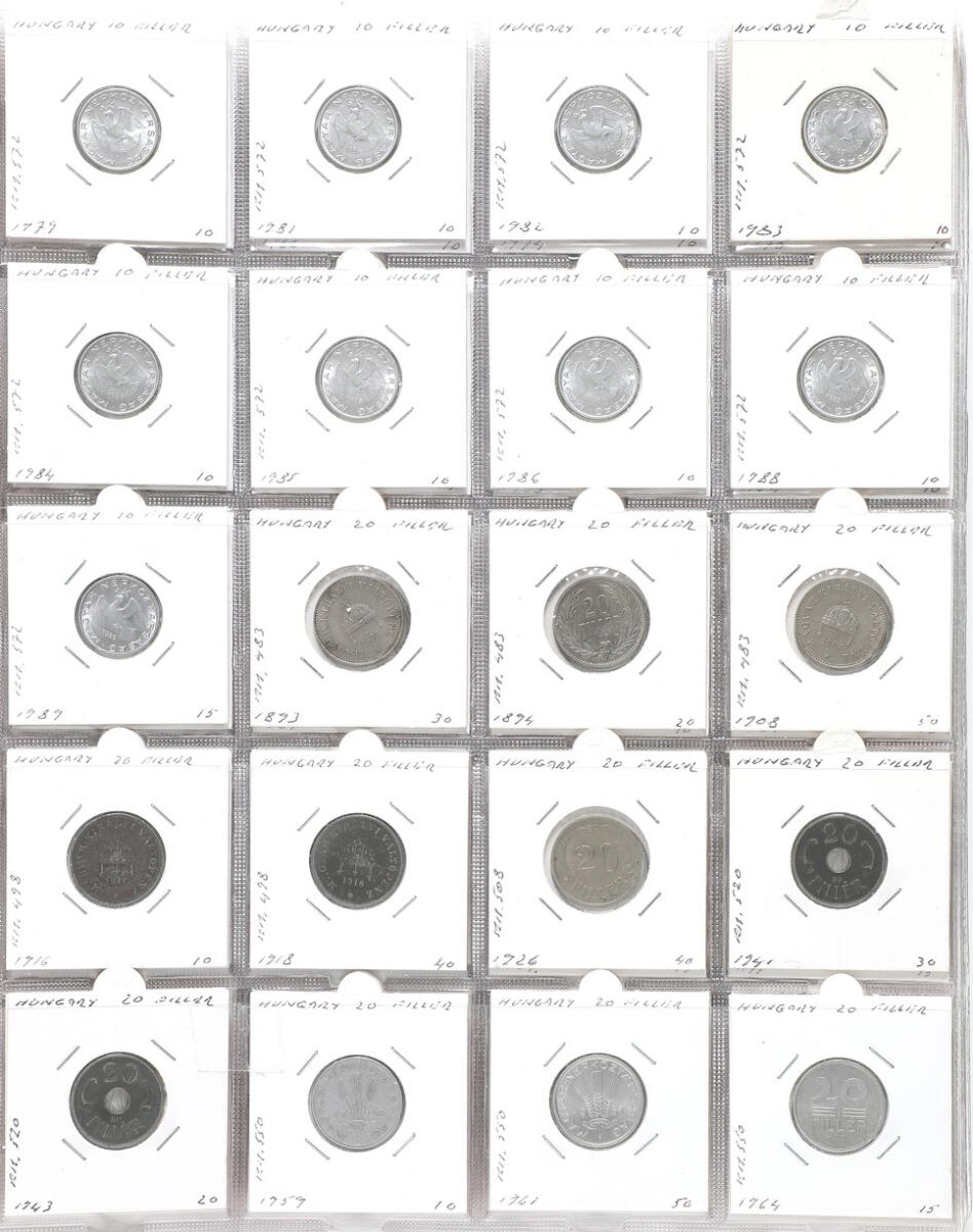 Album with collection of coins from Ukraine and Hungary, in total 334 pcs