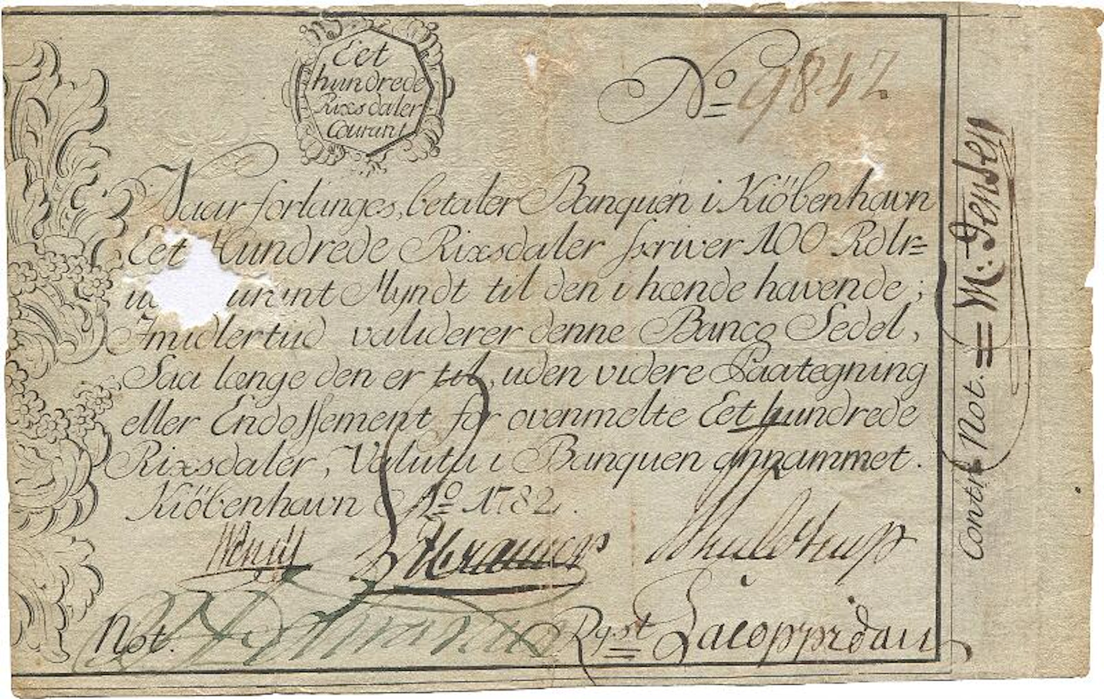 100 Rigsdaler Courant 1782