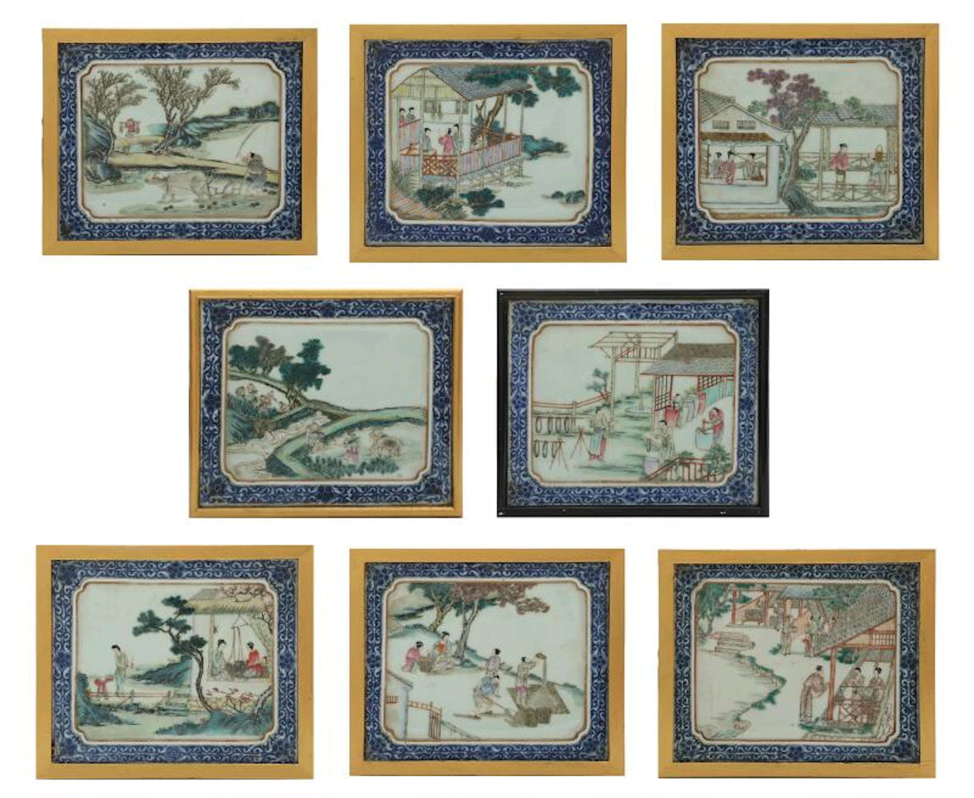 A set of eight Chinese porcelain plaques