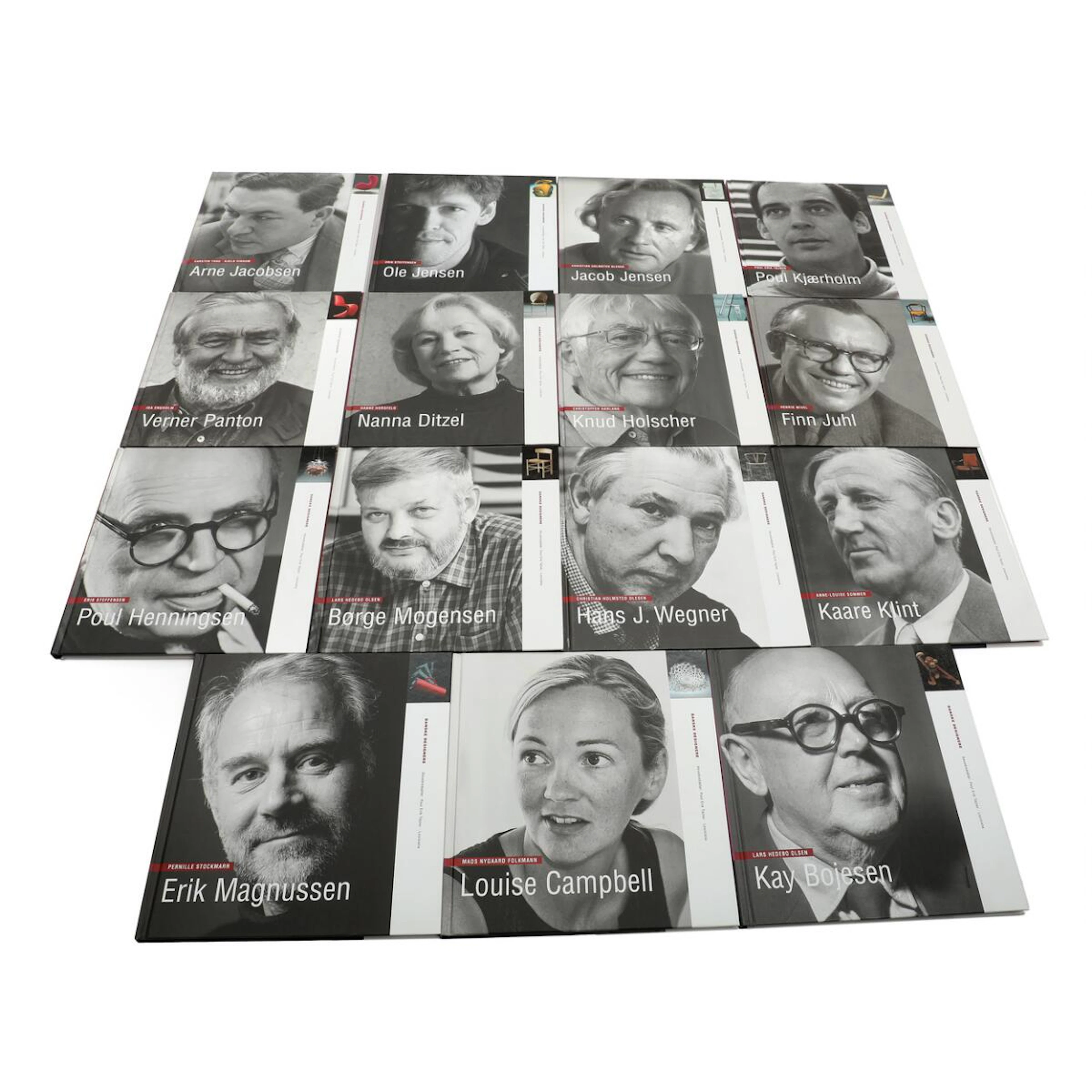 Complete series of “Danske Designere”/“Danish Designers” comprising 15 books
