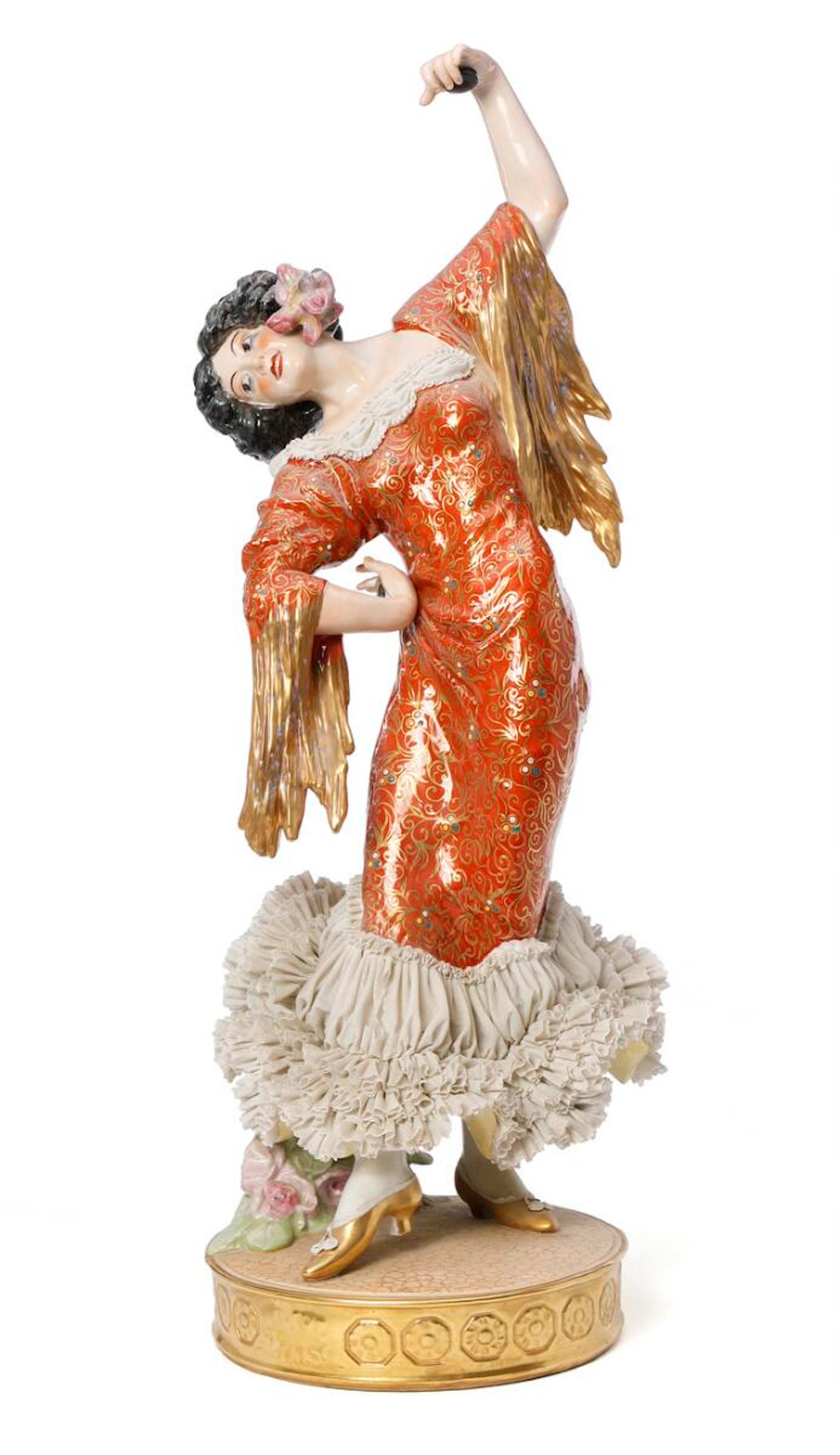 Large porcelain figurine in the shape of a dancing woman