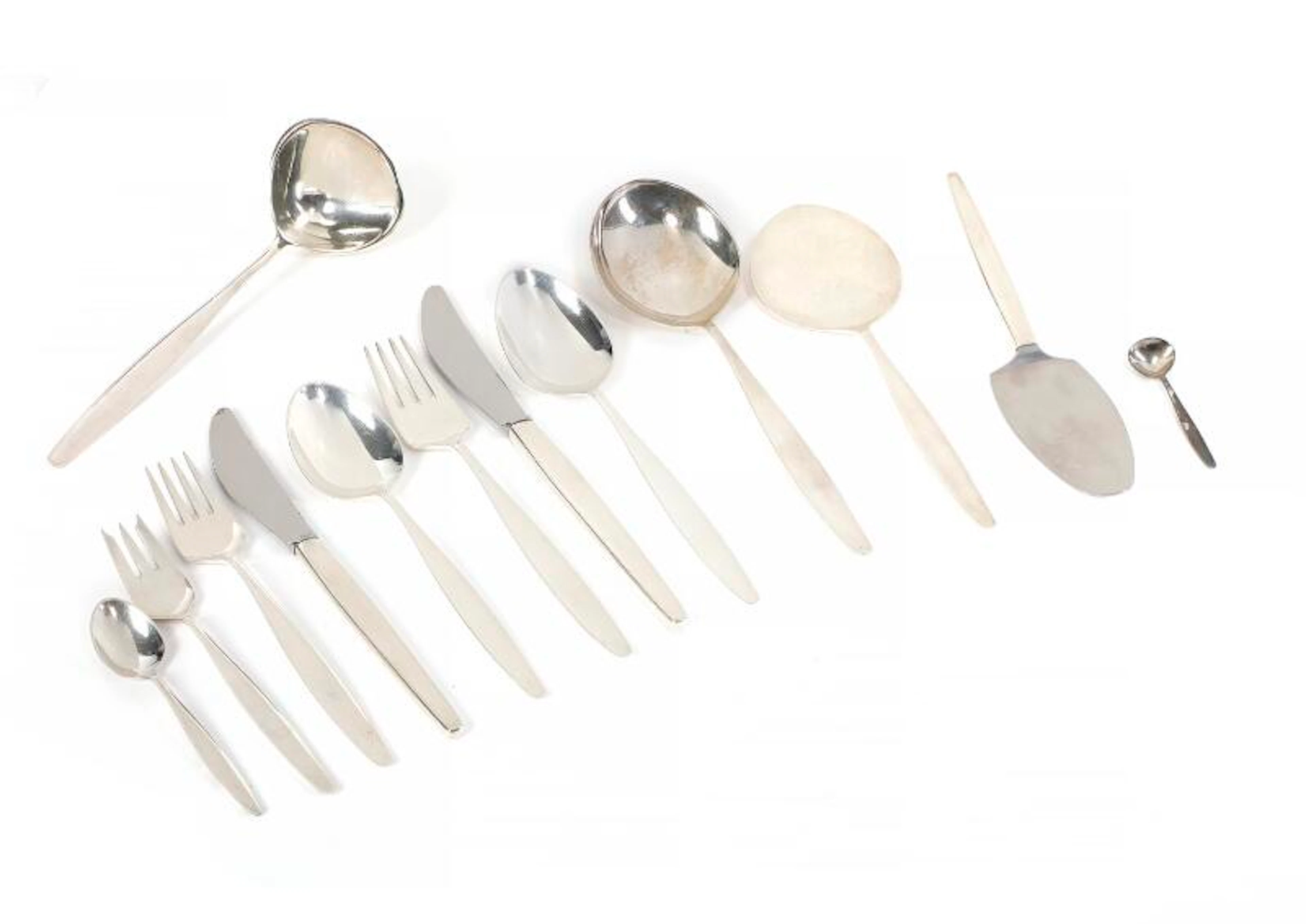 Tias Eckhoff: "Cypress". Sterling silver cutlery. Georg Jensen after