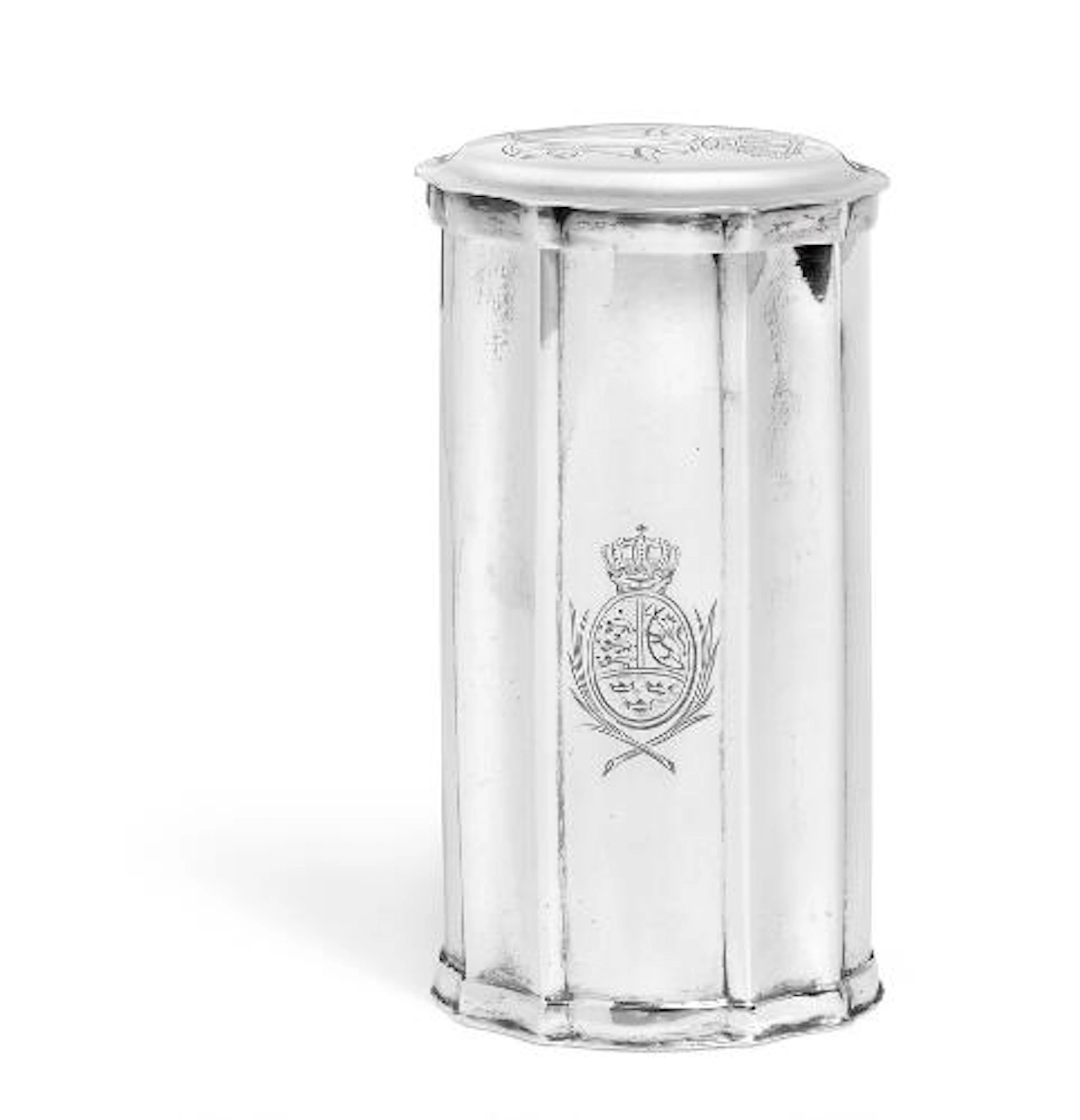 A Danish Regence silver tea caddy