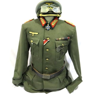 A museum arranged uniform of Erwin Rommel, comprising period... | Barnebys