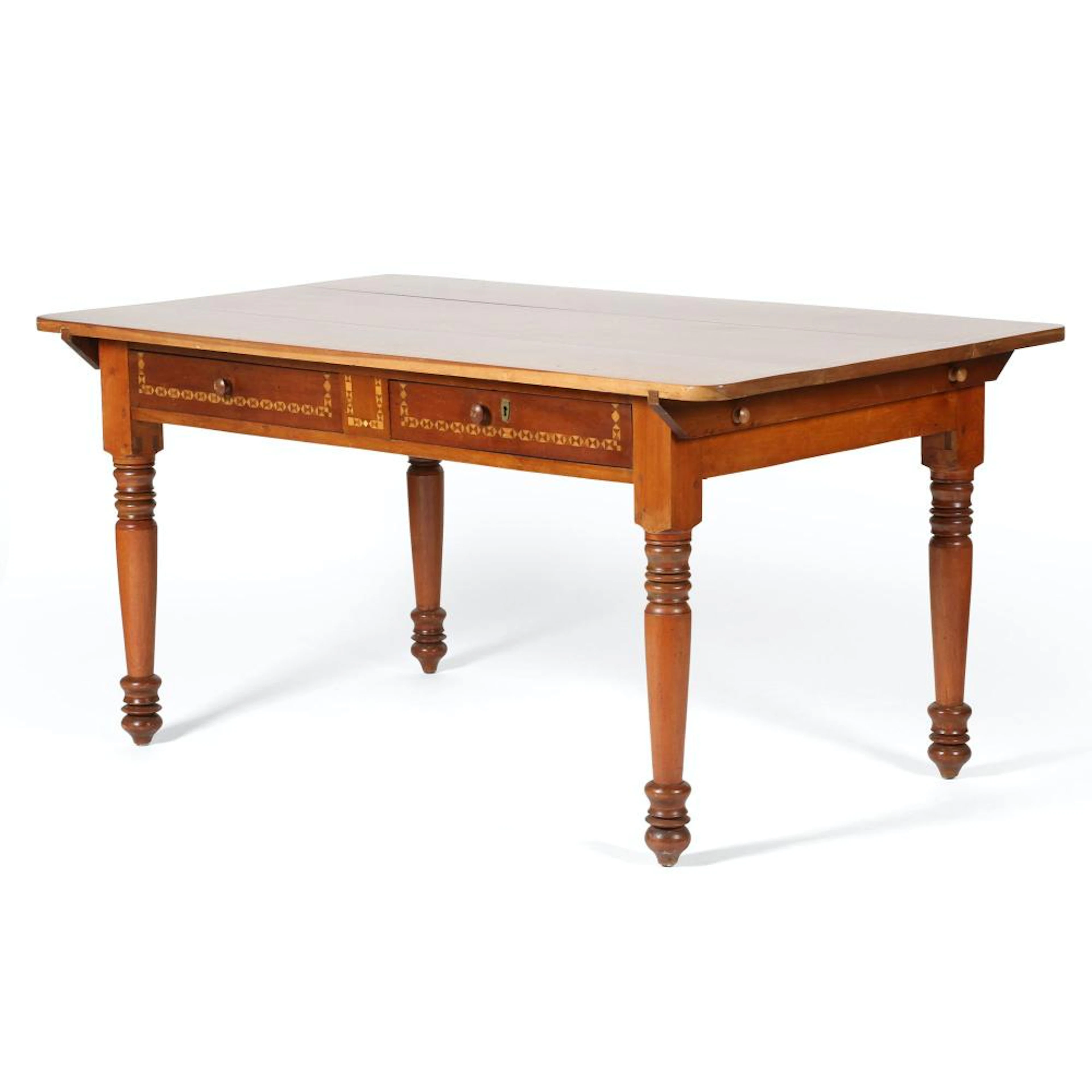 Cherry Inlaid Peg Top Work Table