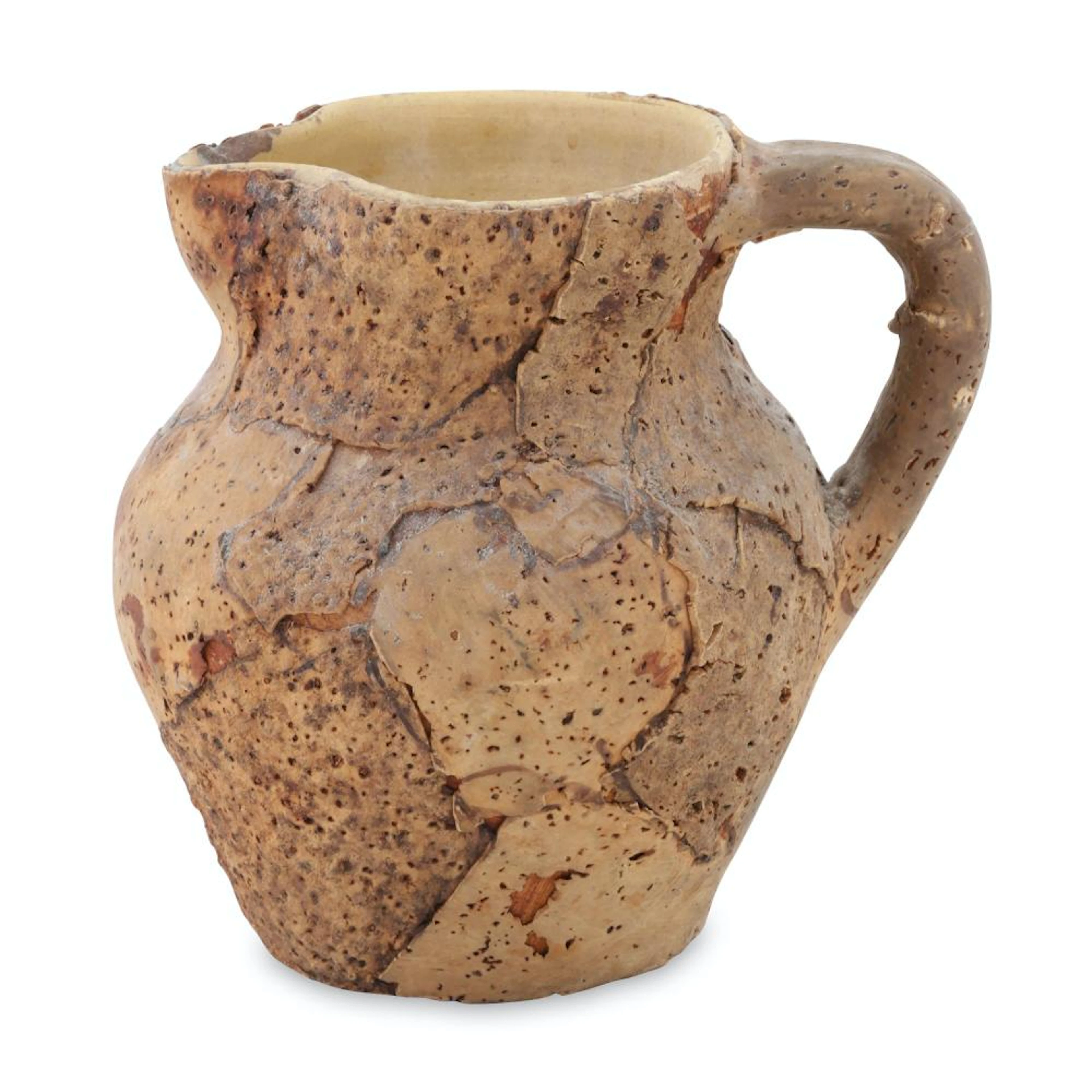 Cork-Covered Ontario Redware Pitcher