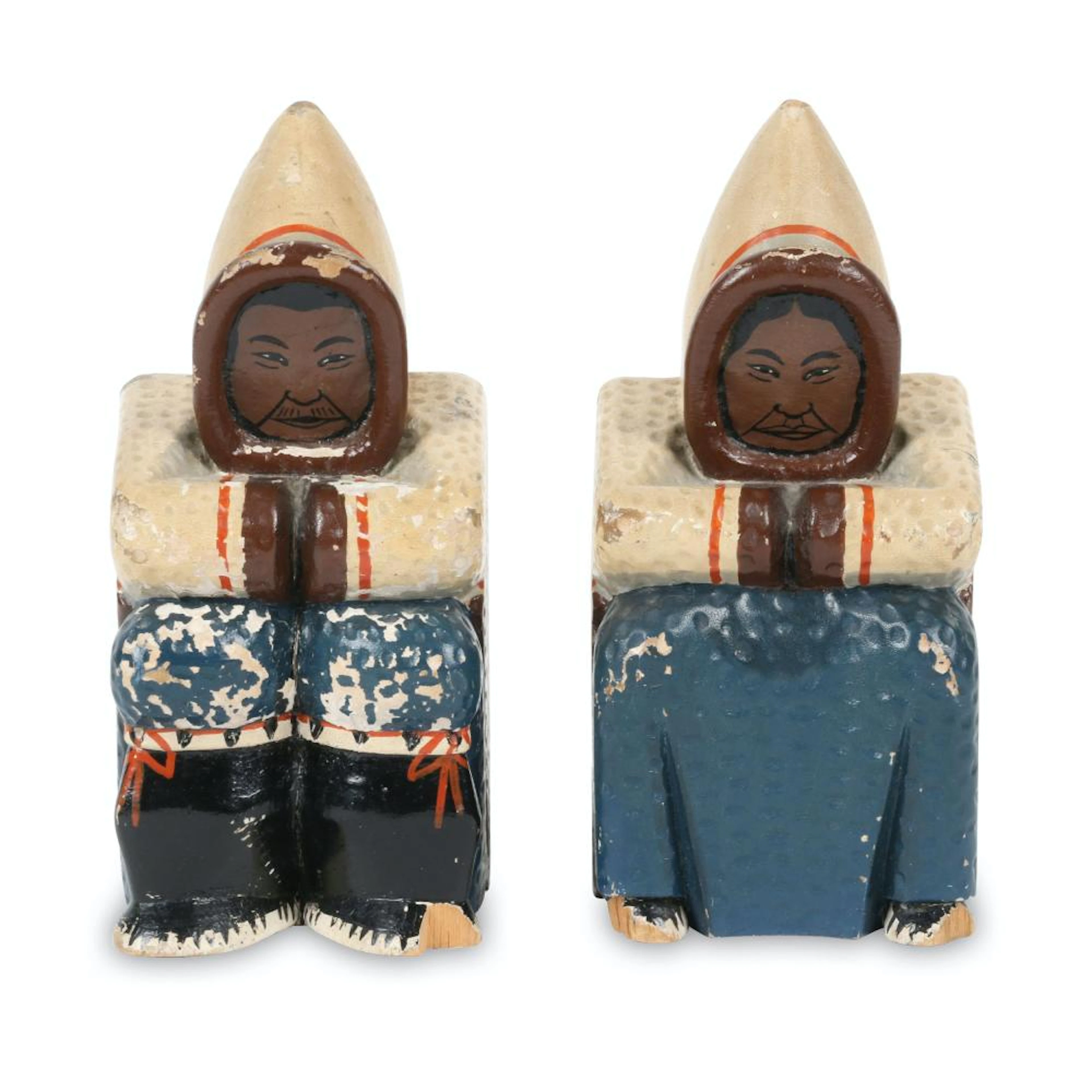 Carved Folk Art Grenfell Bookends