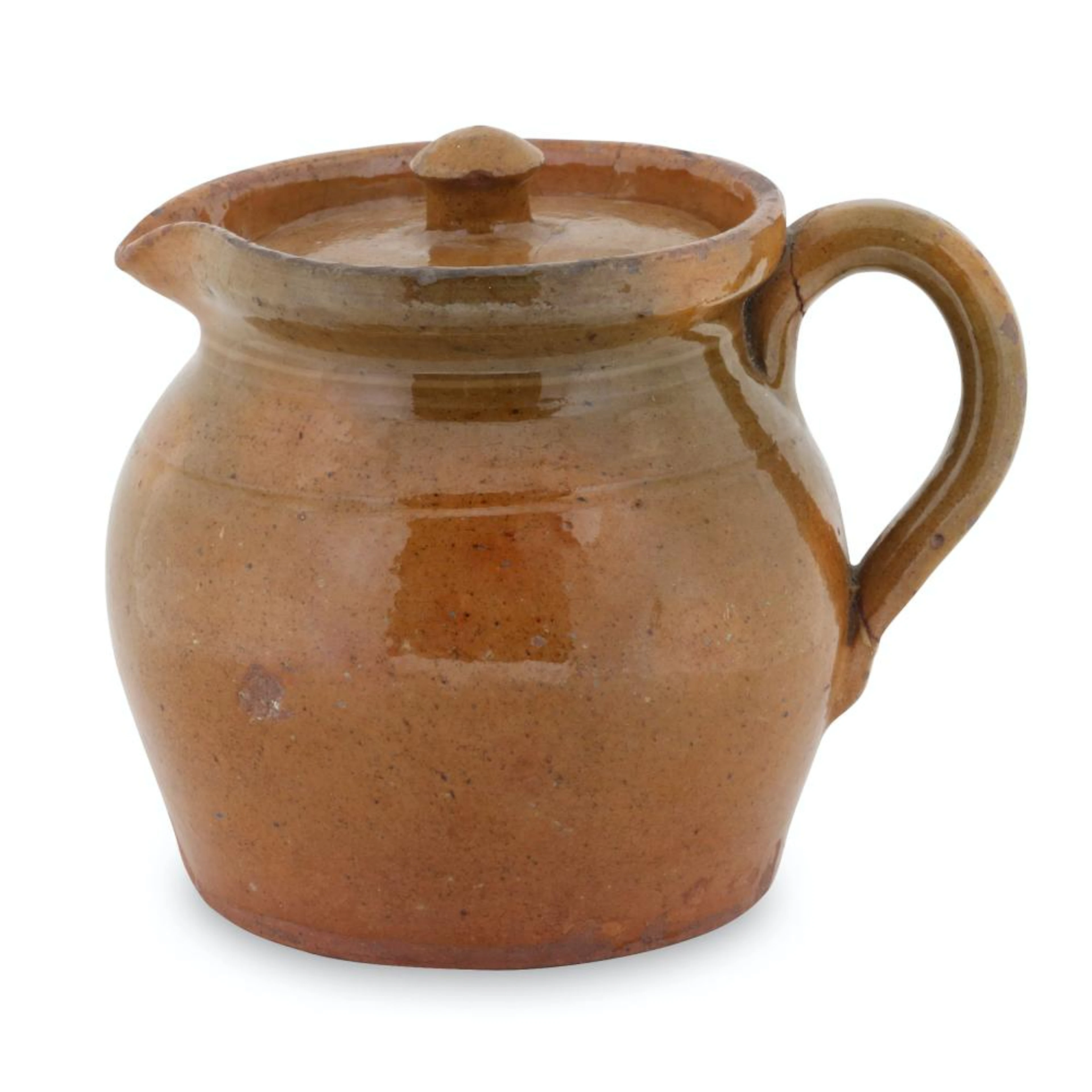 Ontario Redware Lidded Cream Pot