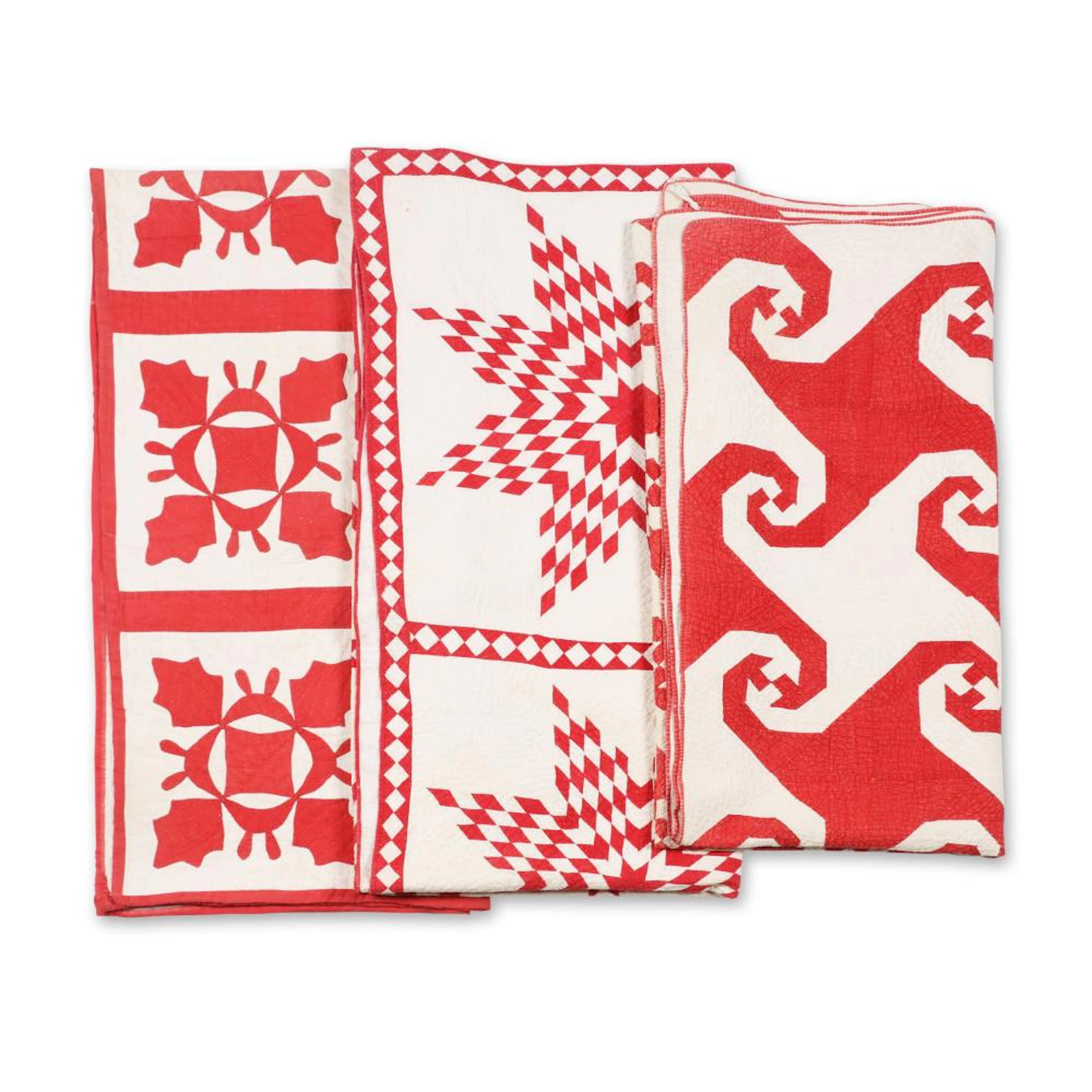 Red & White Patchwork Quilts