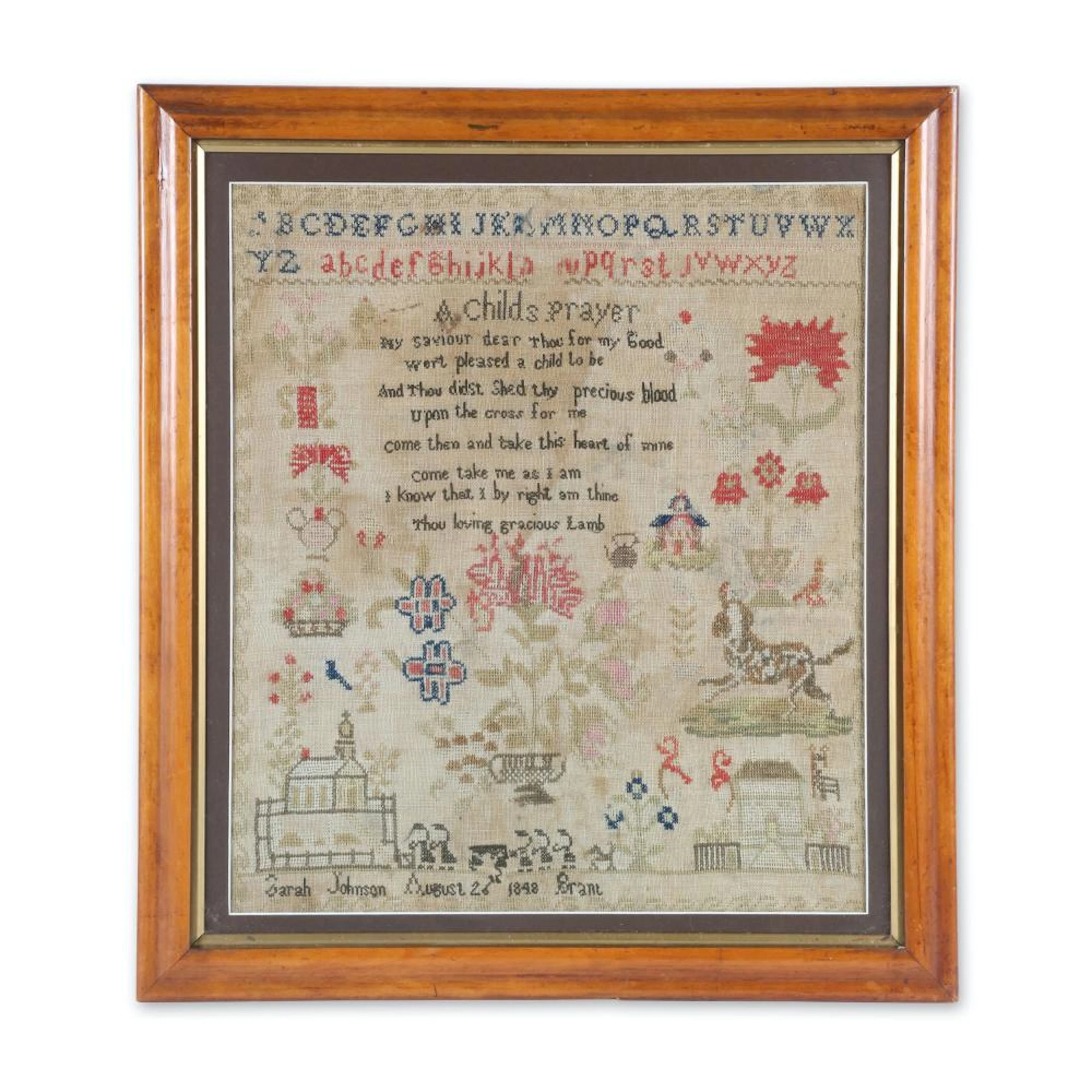 Framed Needlework Sampler