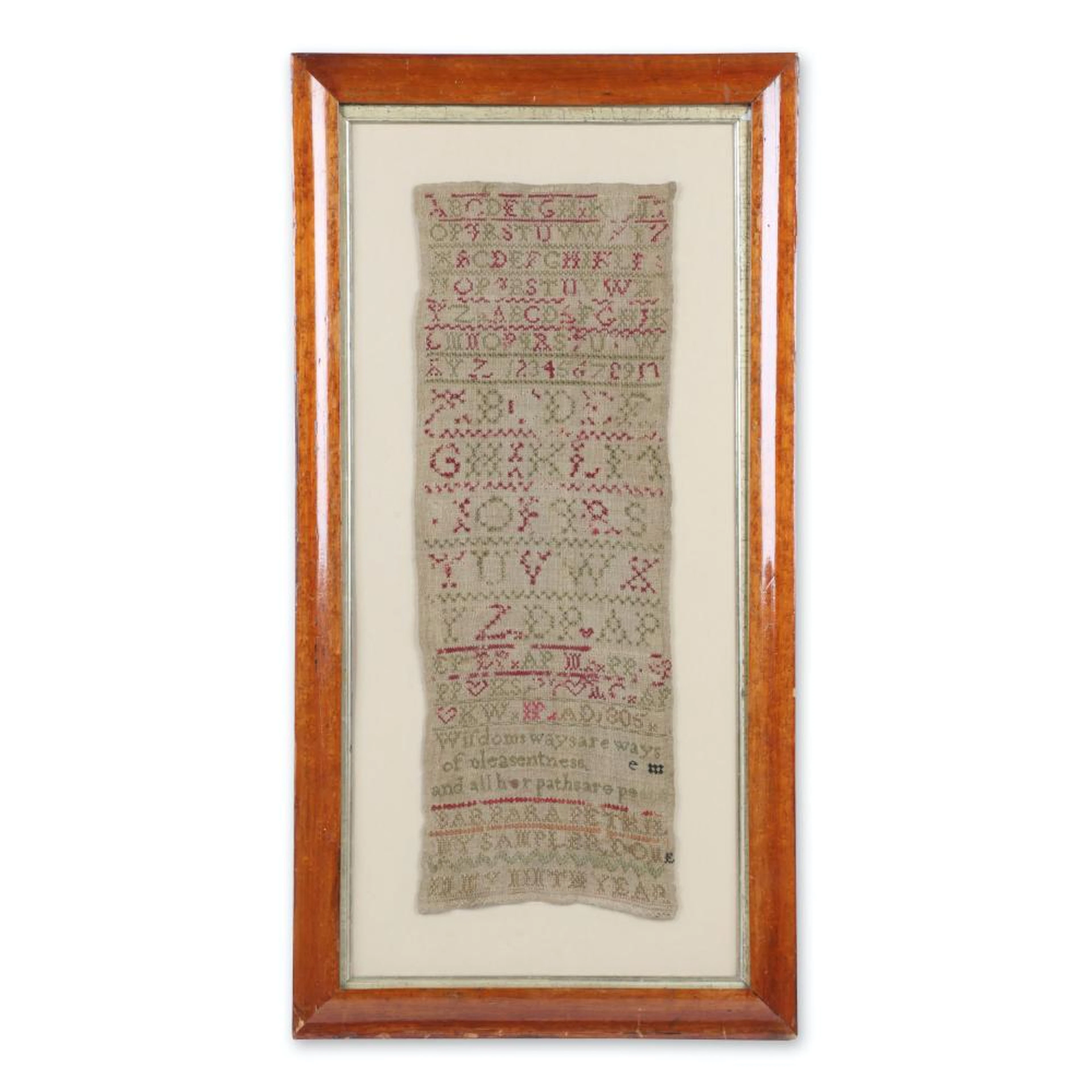 Framed Needlework Sampler