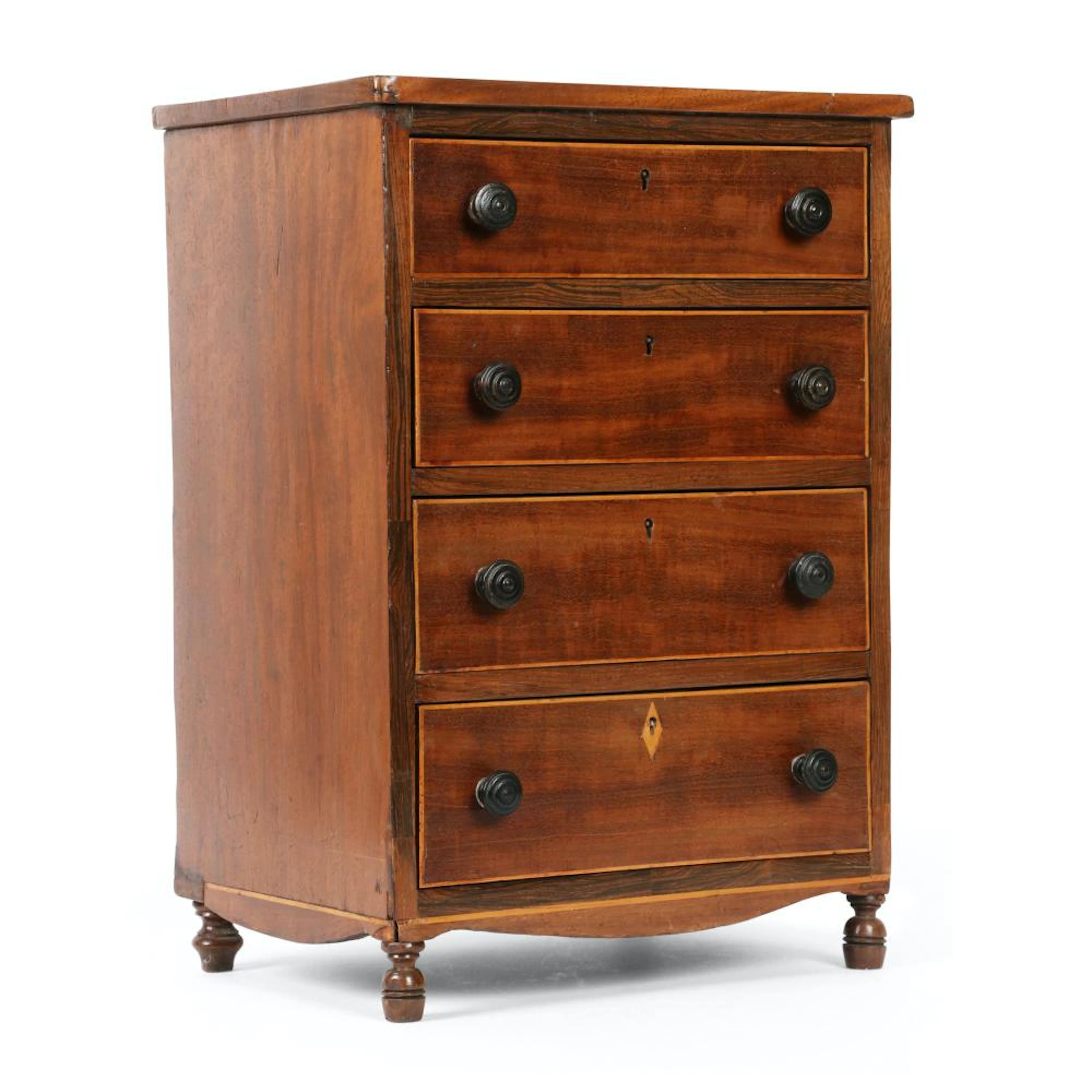 Georgian Mahogany Four Drawer Miniature Chest