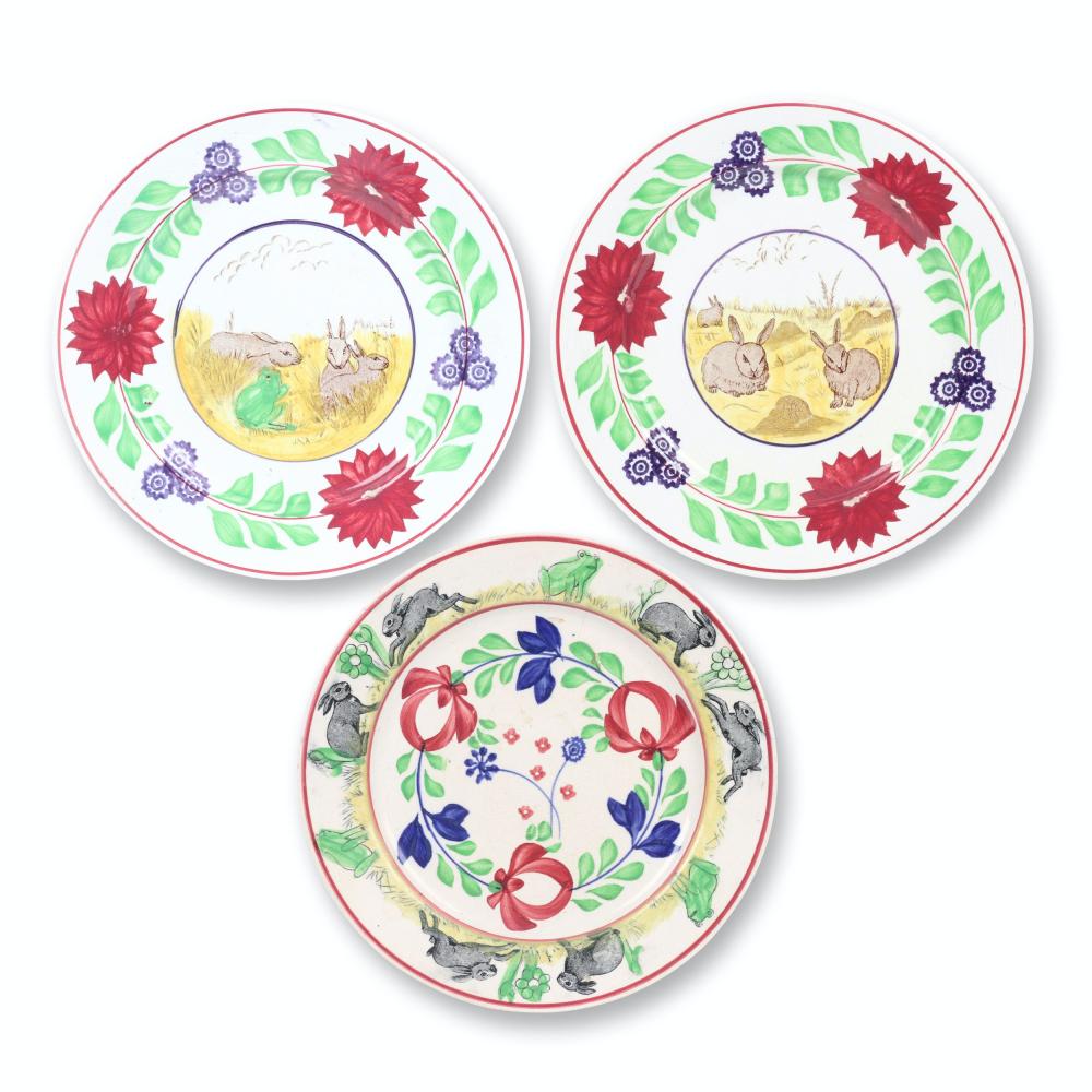 Stick Decorated Rabbit Plates