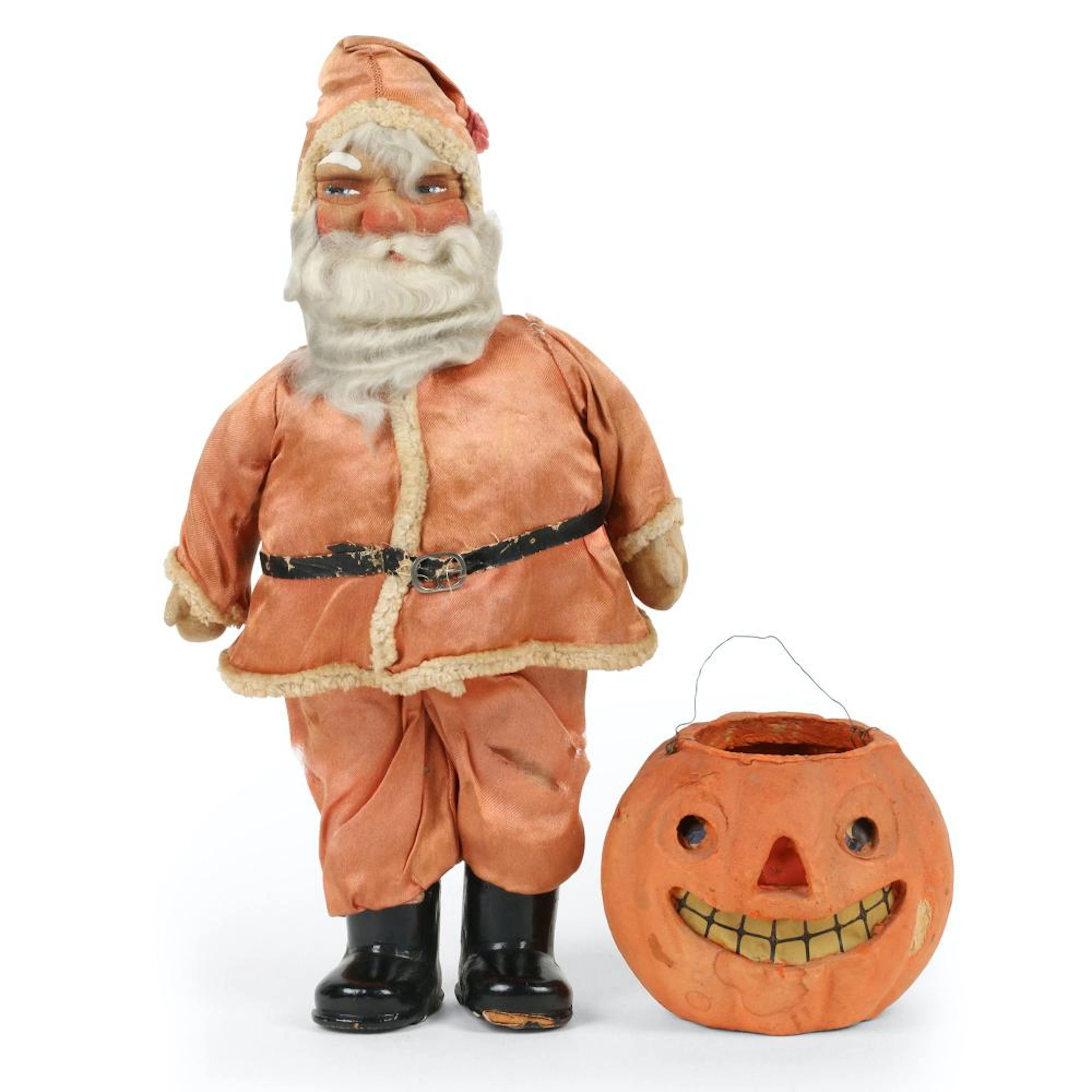 Papier Mache Jack-o-lantern & Santa