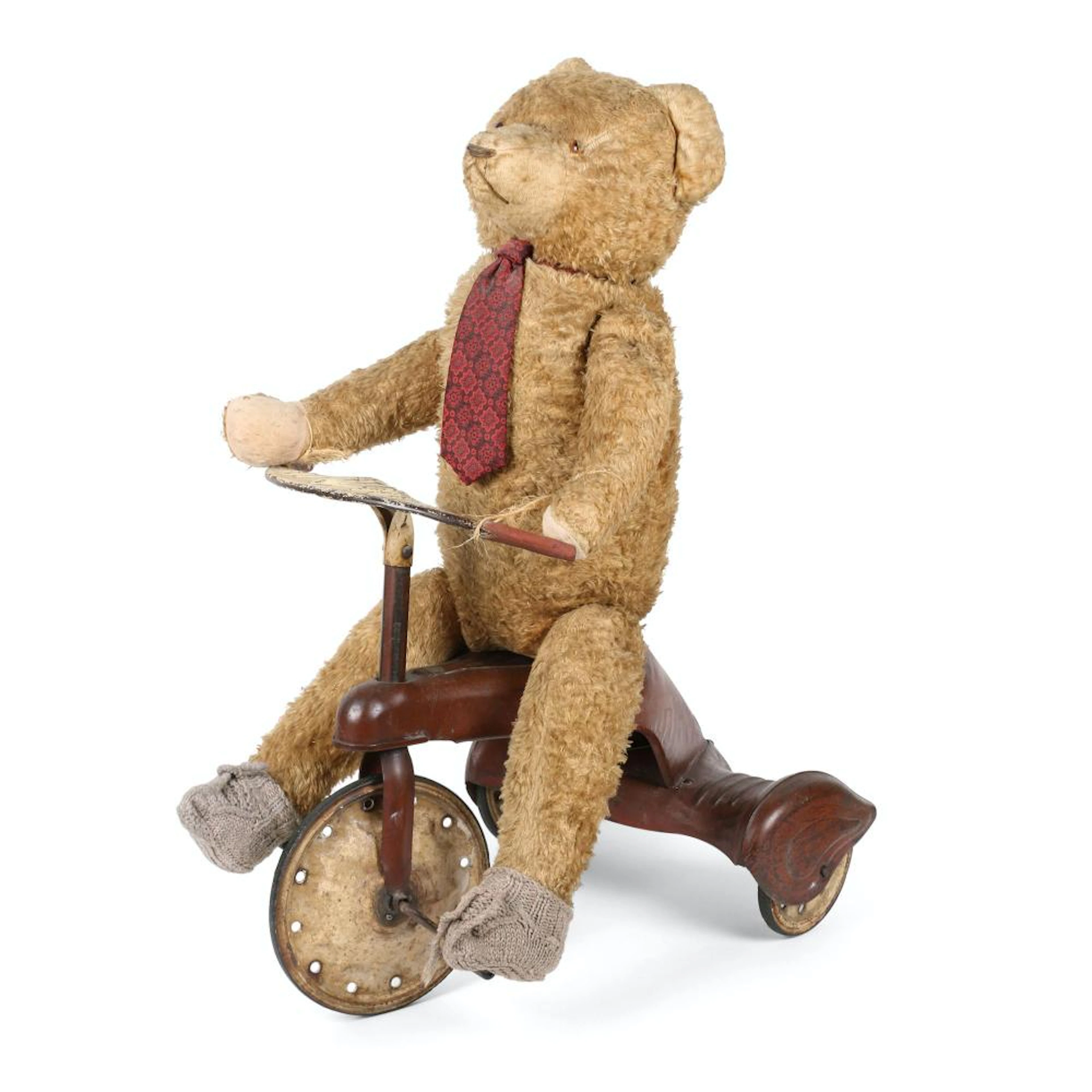 Jointed Teddy Bear on Tricycle