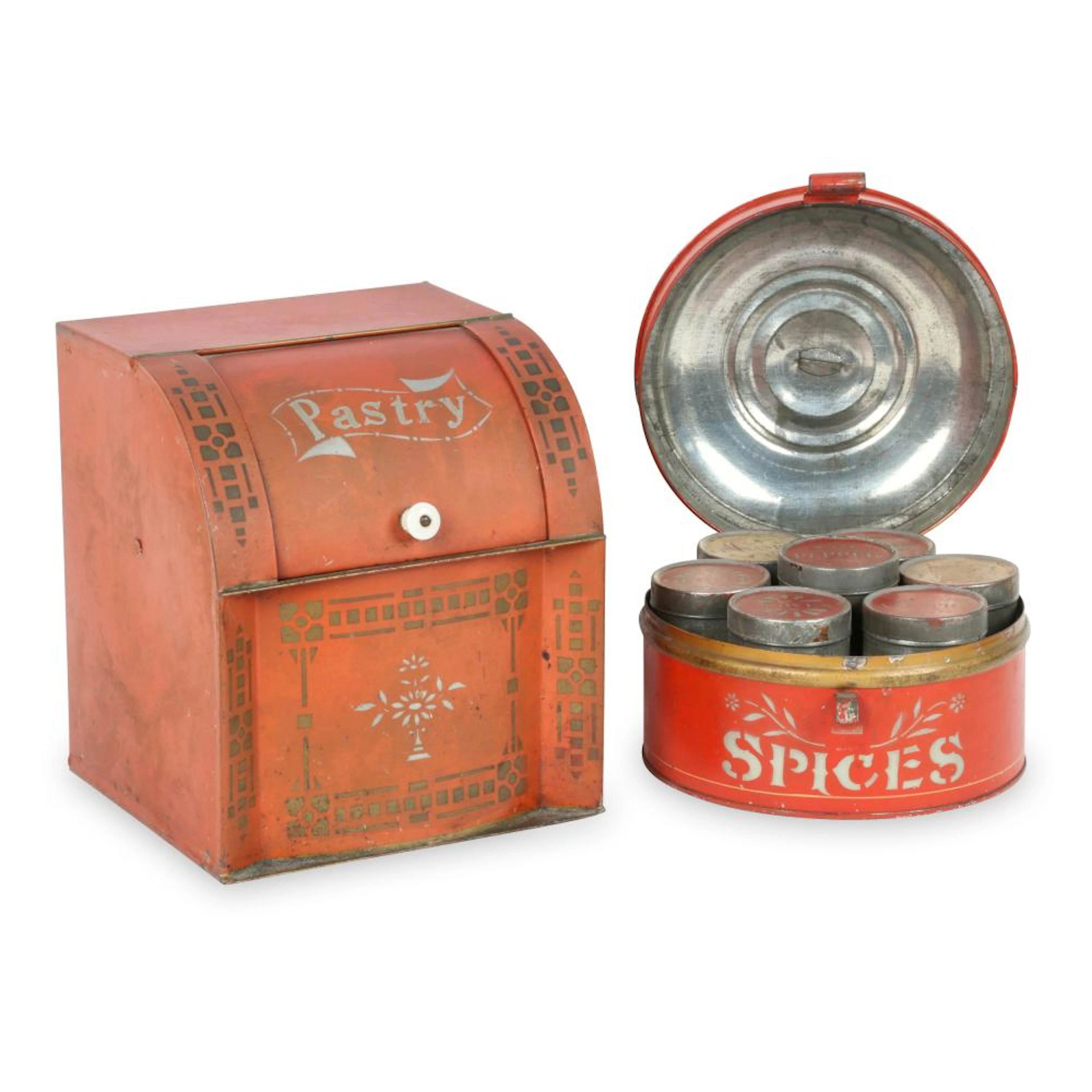 Stencilled Pastry & Spice Tins