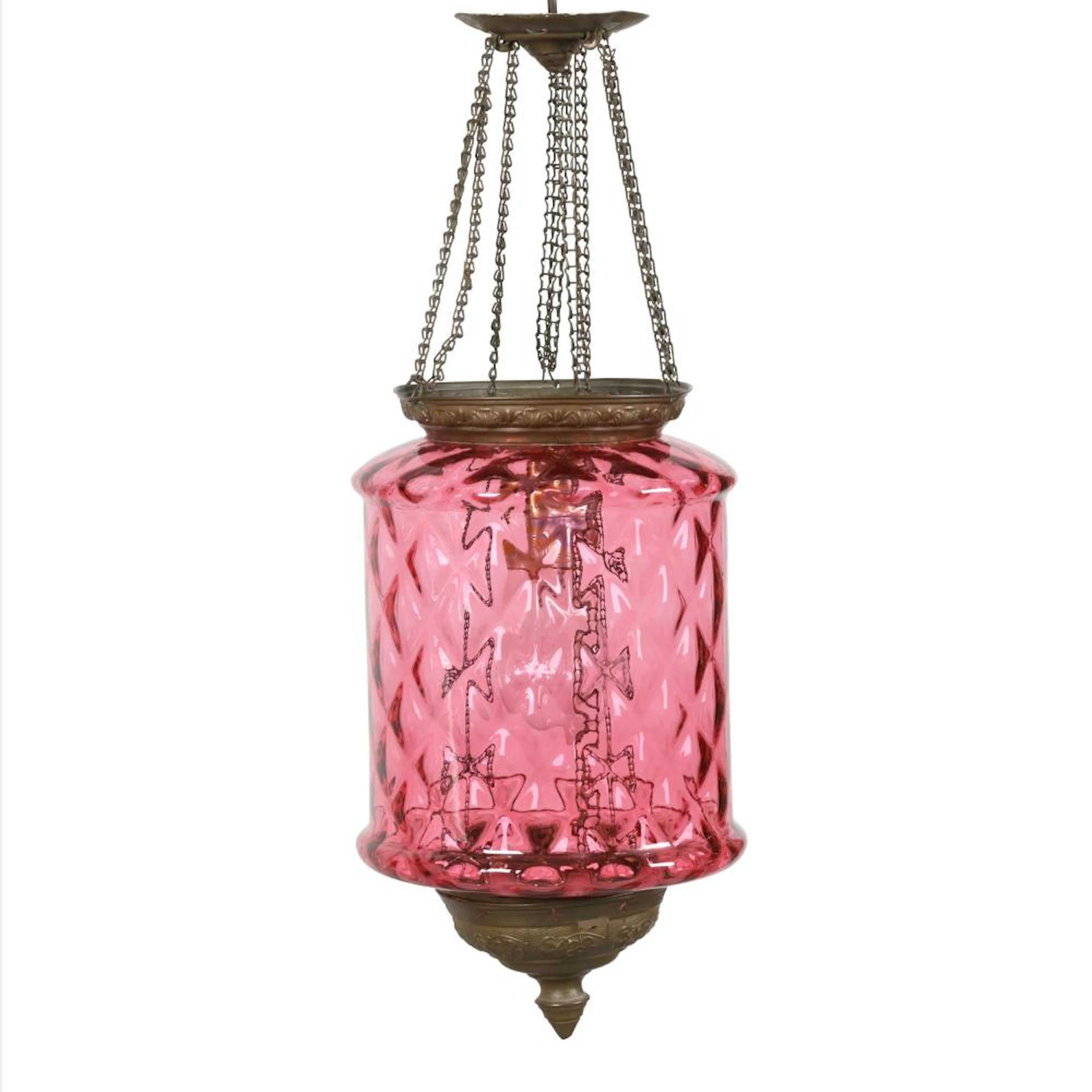 Victorian Cranberry Hall Lamp