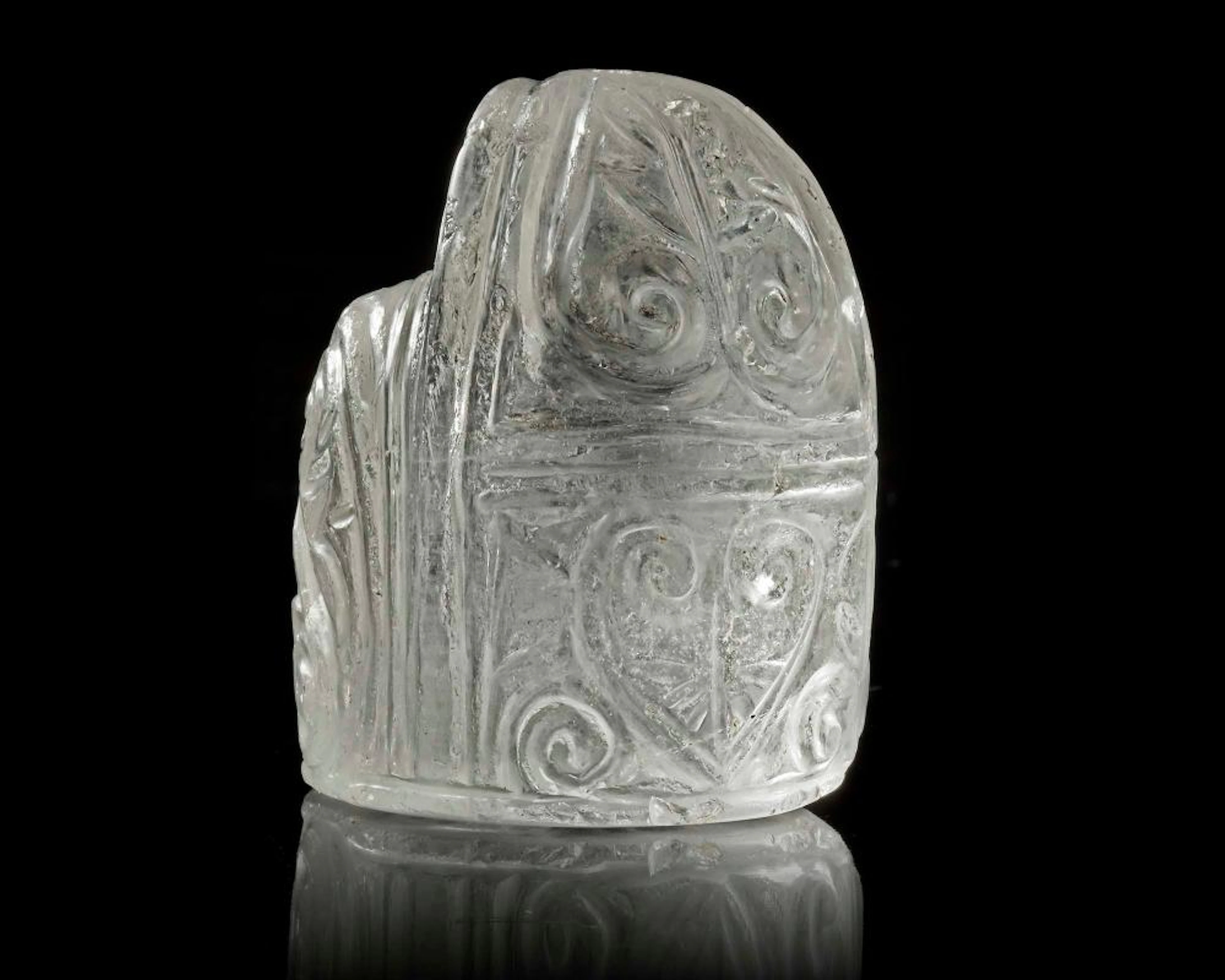 A KING (SHAH) ROCK CRYSTAL CHESS PIECE