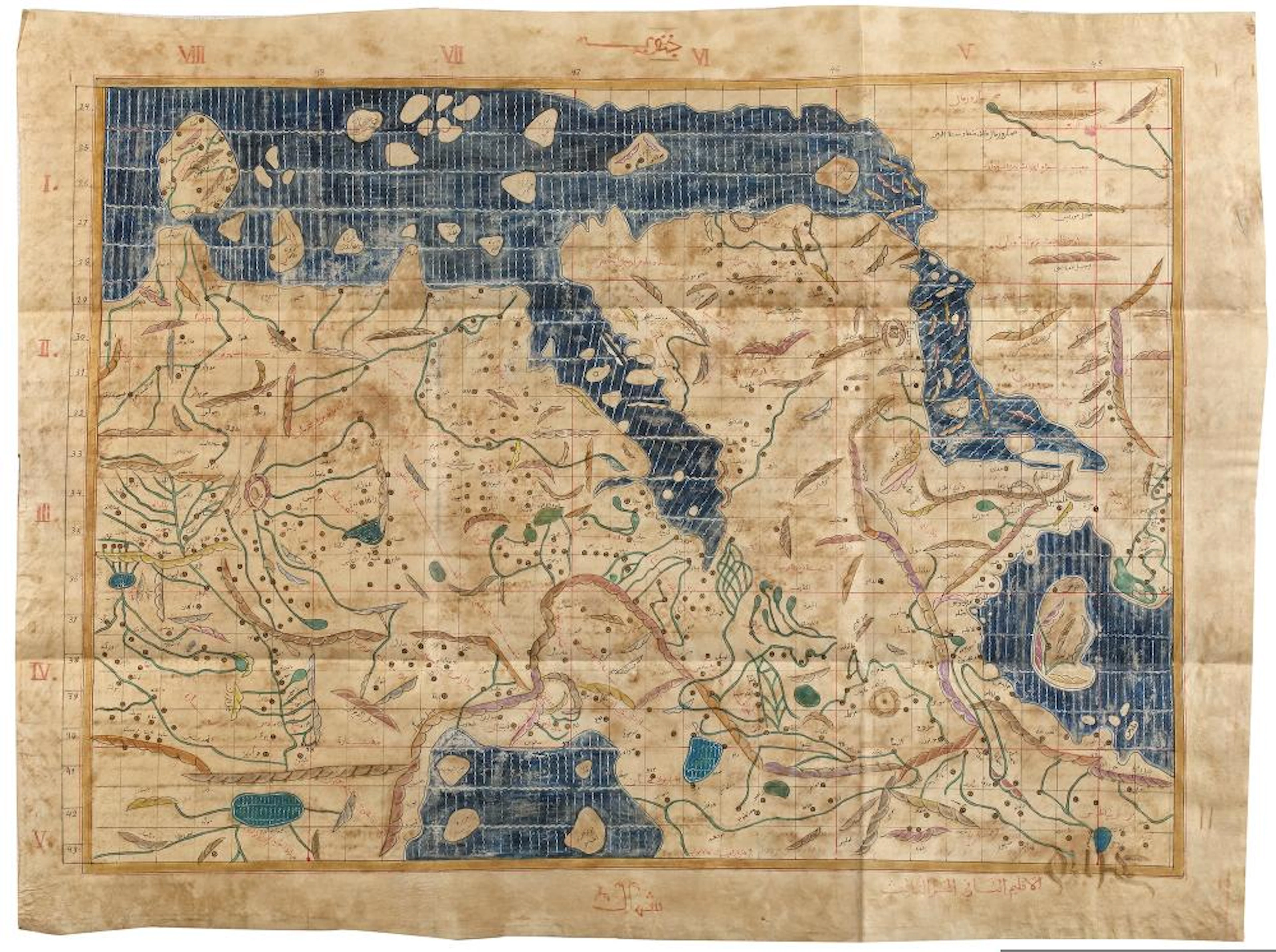 AL-IDRISI AND ROGER II, A MAP OF ASIA IN NUZHAT AL-MUSHTAQ, 18TH CENTURY