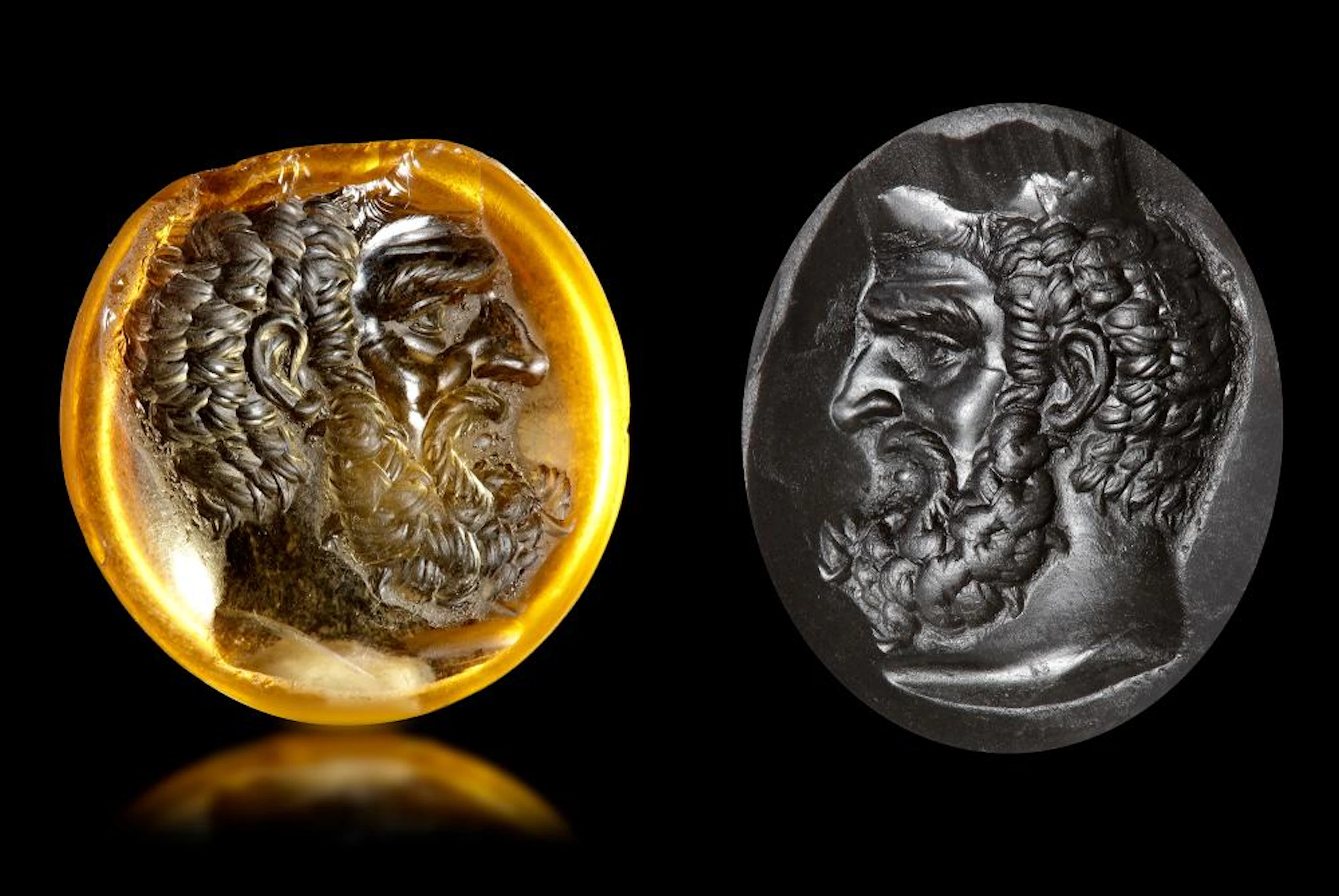 A ROMAN CITRINE INTAGLIO OF HERCULES, 1ST CENTURY BC-AD
