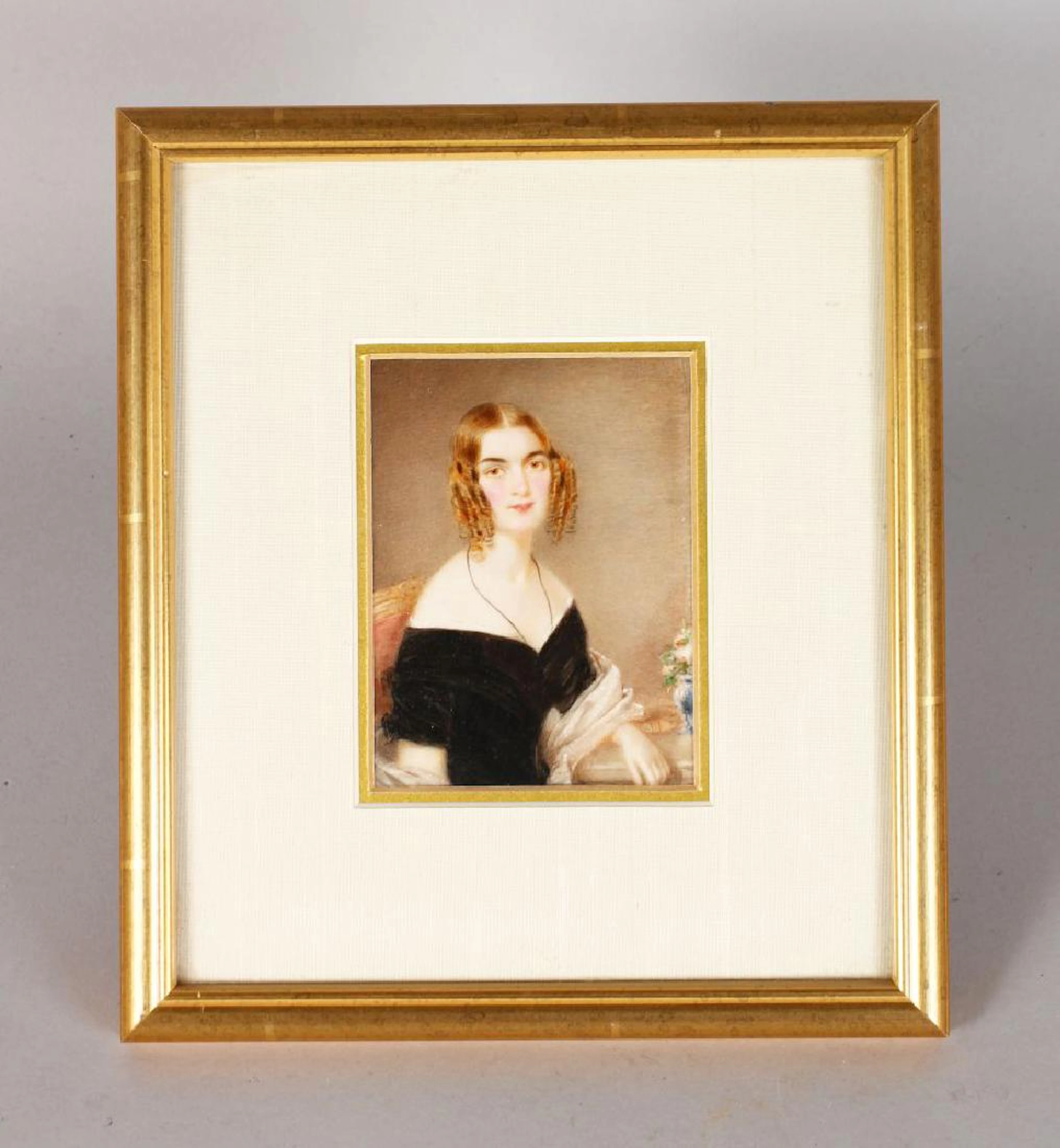 A GOOD UPRIGHT PORTRAIT MINIATURE OF FRANCES (FANNY)