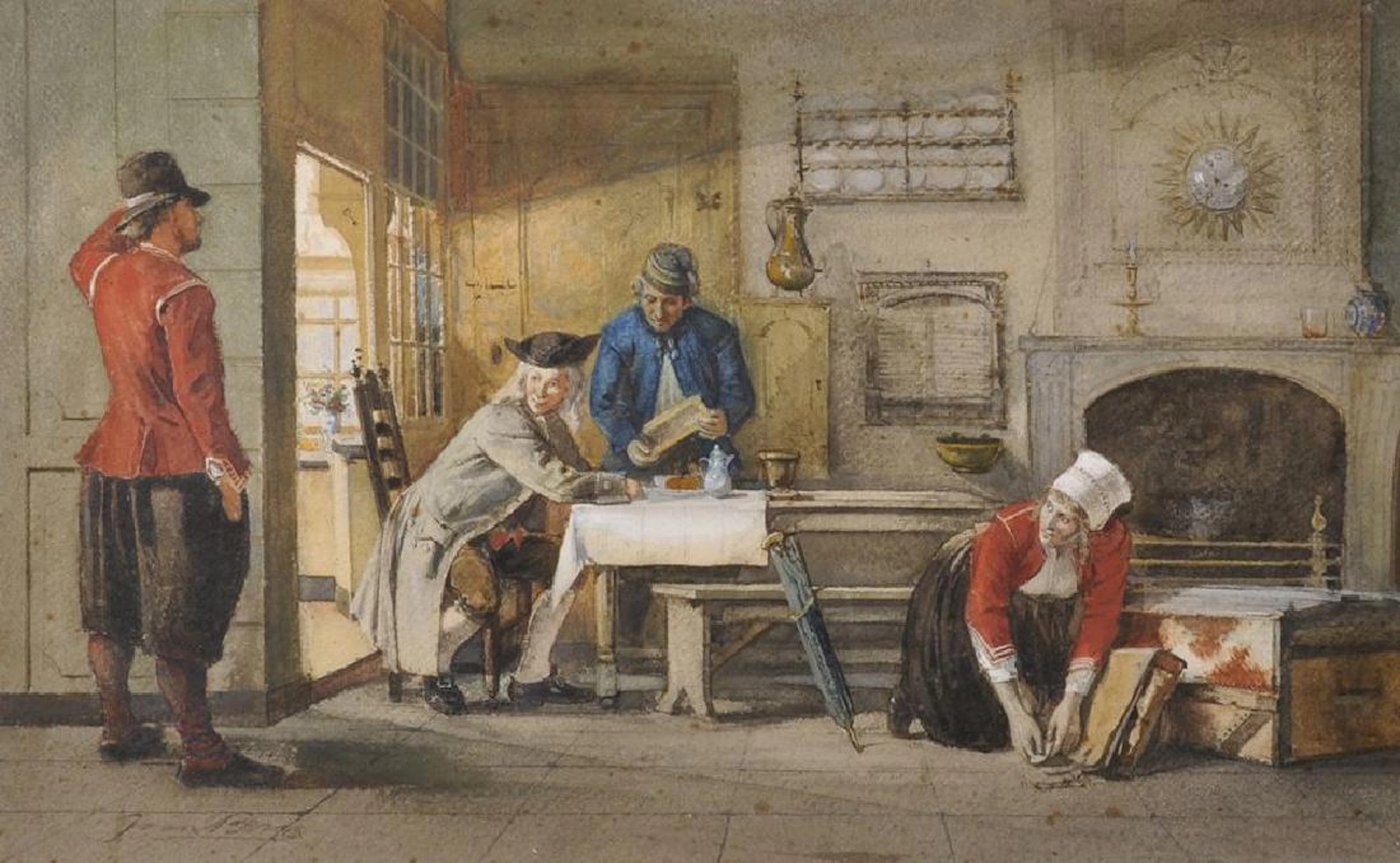 Joan Frans Berg (1853-1935) Dutch. "Early Posting Days