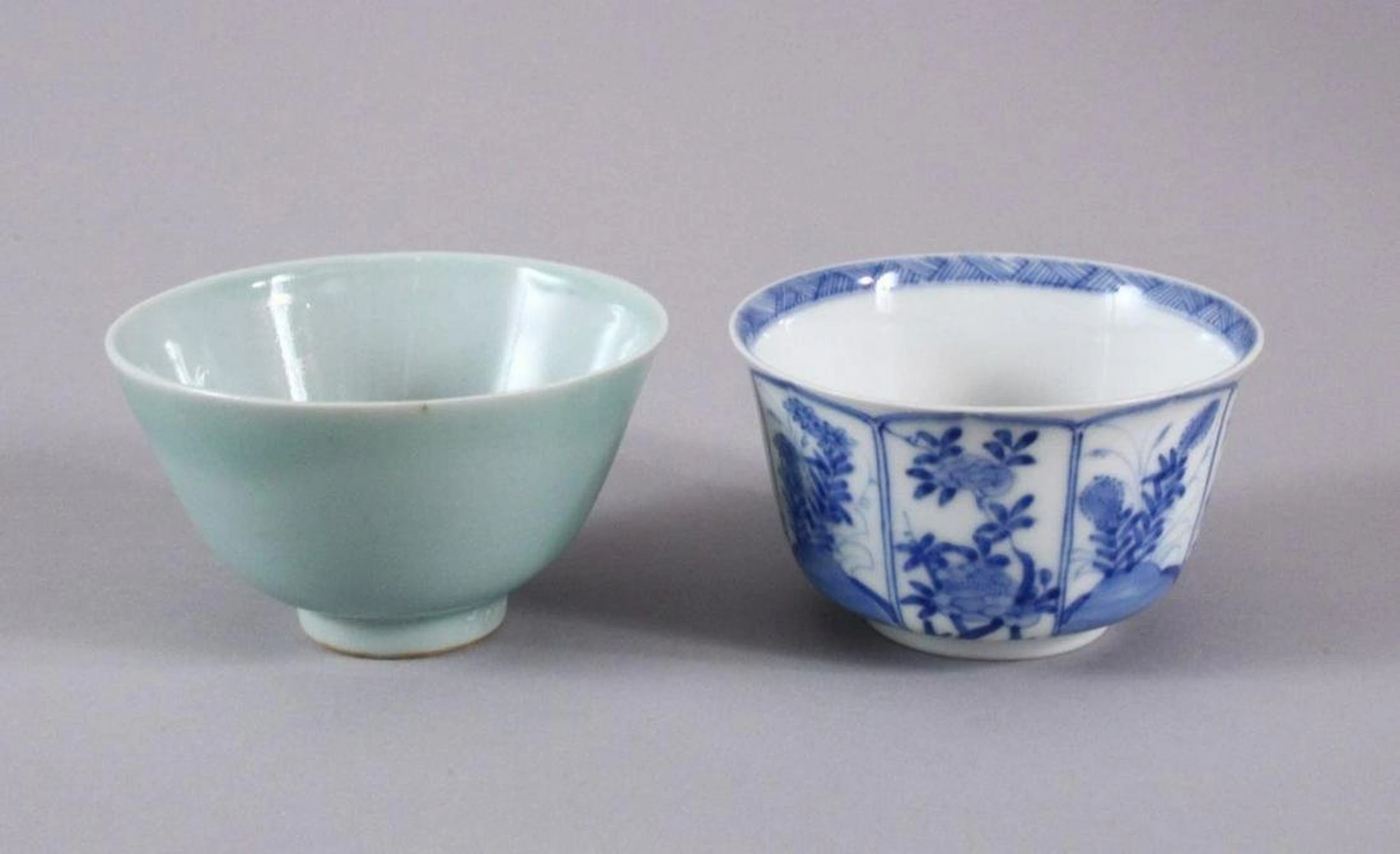 TWO CHINESE PORCELAIN BOWLS, one kangxi style with