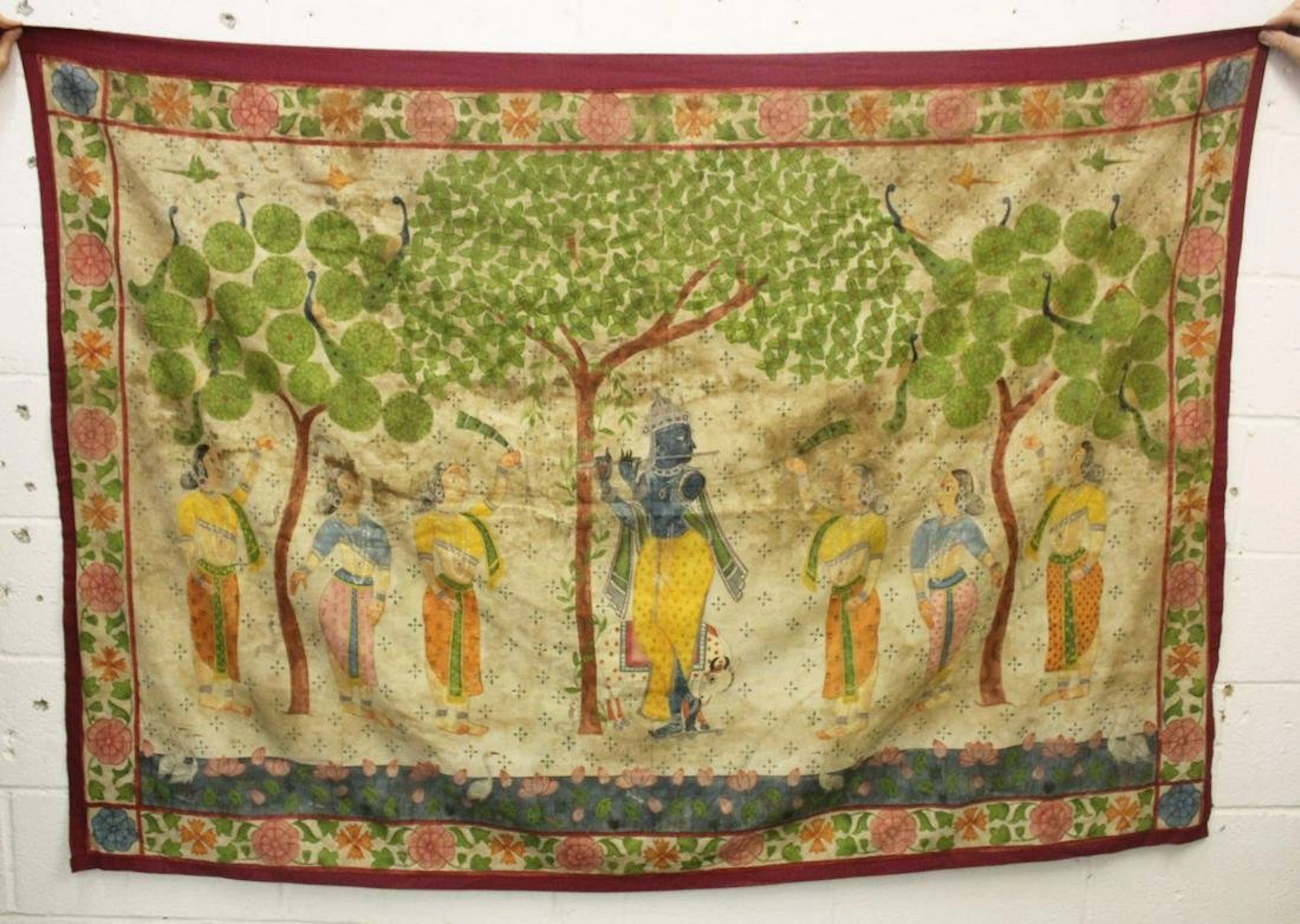 A INDIAN PICHWAI PAINTING ON COTTON, the painting