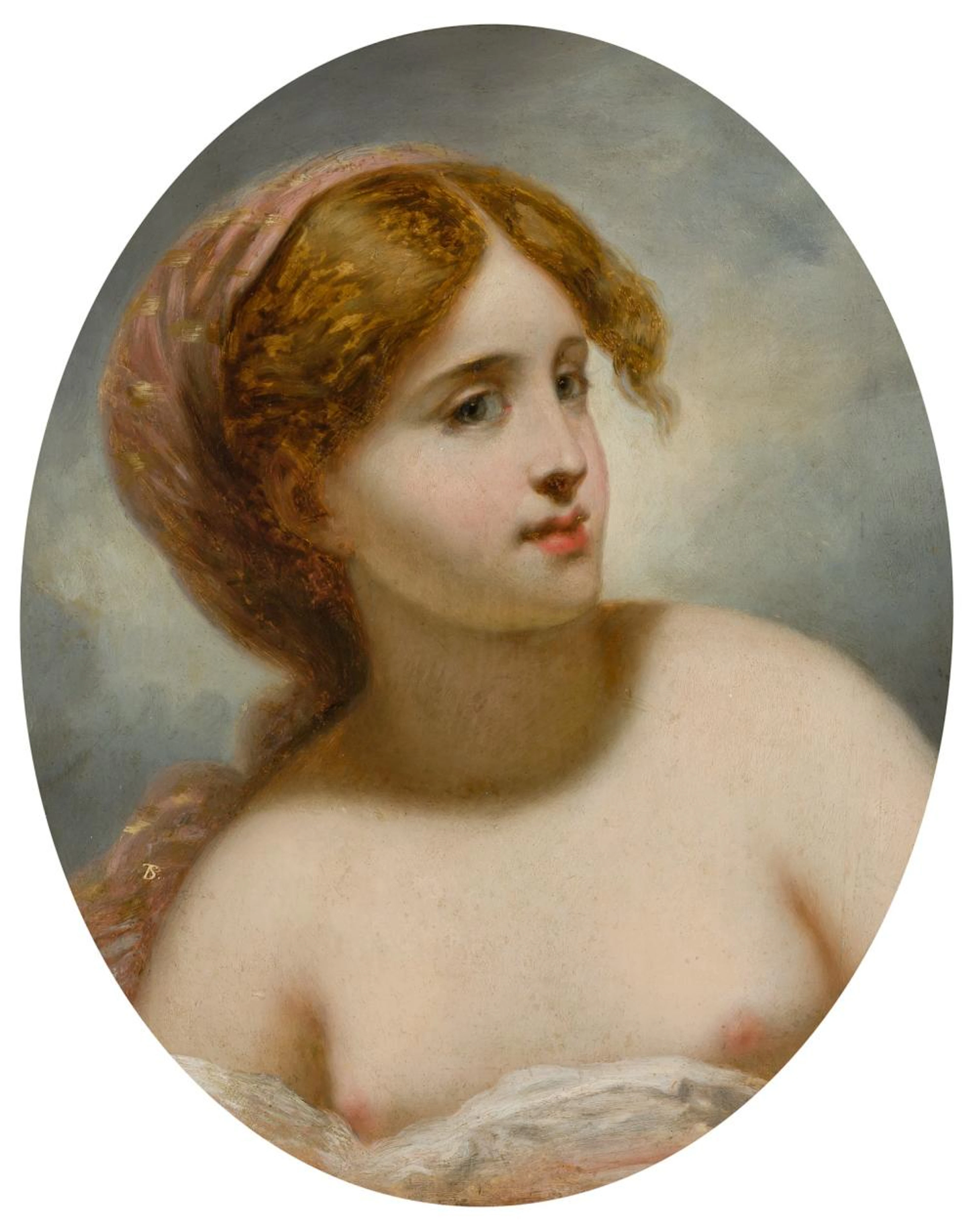 THOMAS SULLY, American (1783-1872), The Model, oil on panel, 18 x 14 1/2 inches