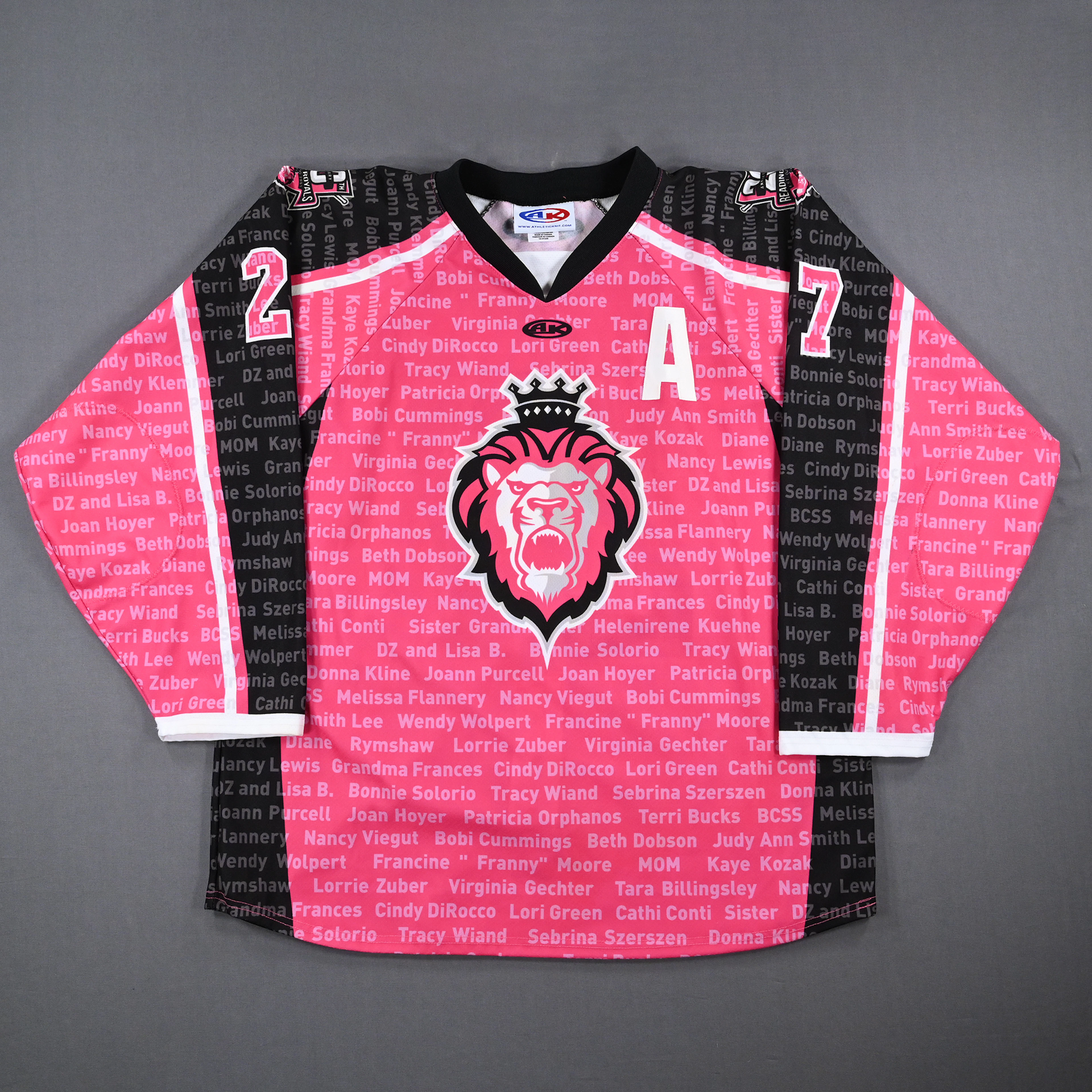 Joshue Winquist - Reading Royals - Game-Worn Pink Autographed Jersey w/A