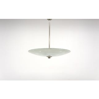 Ceiling lamp Erik Kinell for Glössner 1940s Swe. Glass Metal