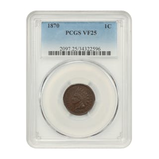 1870 1C PCGS VF25
