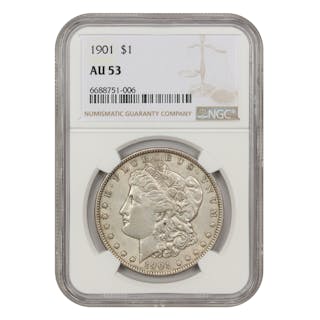 1901 $1 NGC AU53