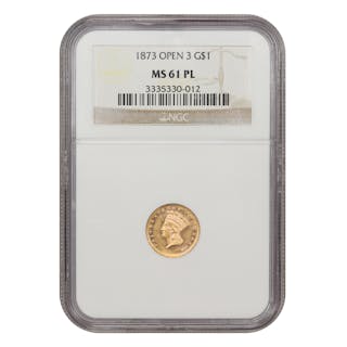 1873 G$1 NGC MS61PL (Open 3)