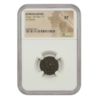 Ancient Roman: Trajan (AD 98-117) AE Semis NGC XF
