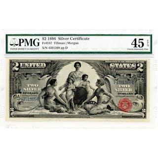 FR. 247 1896 $2 Silver Certificate PMG Choice XF45 EPQ