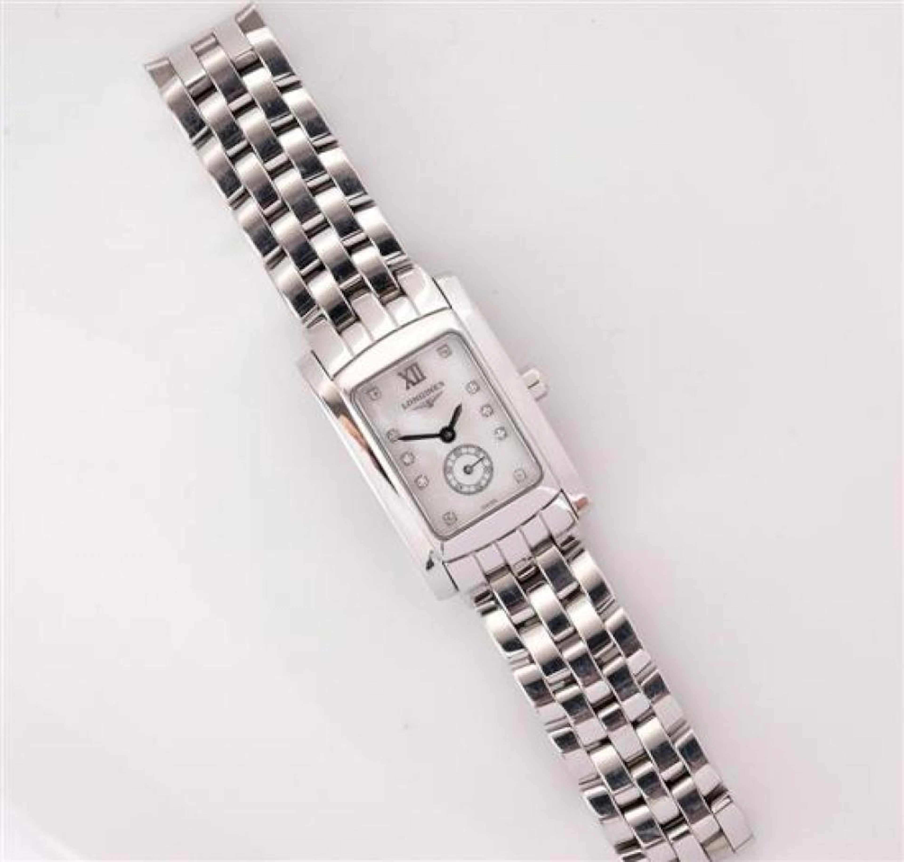A ladies Longines DolceVita stainless steel and diamond wrist watch ref