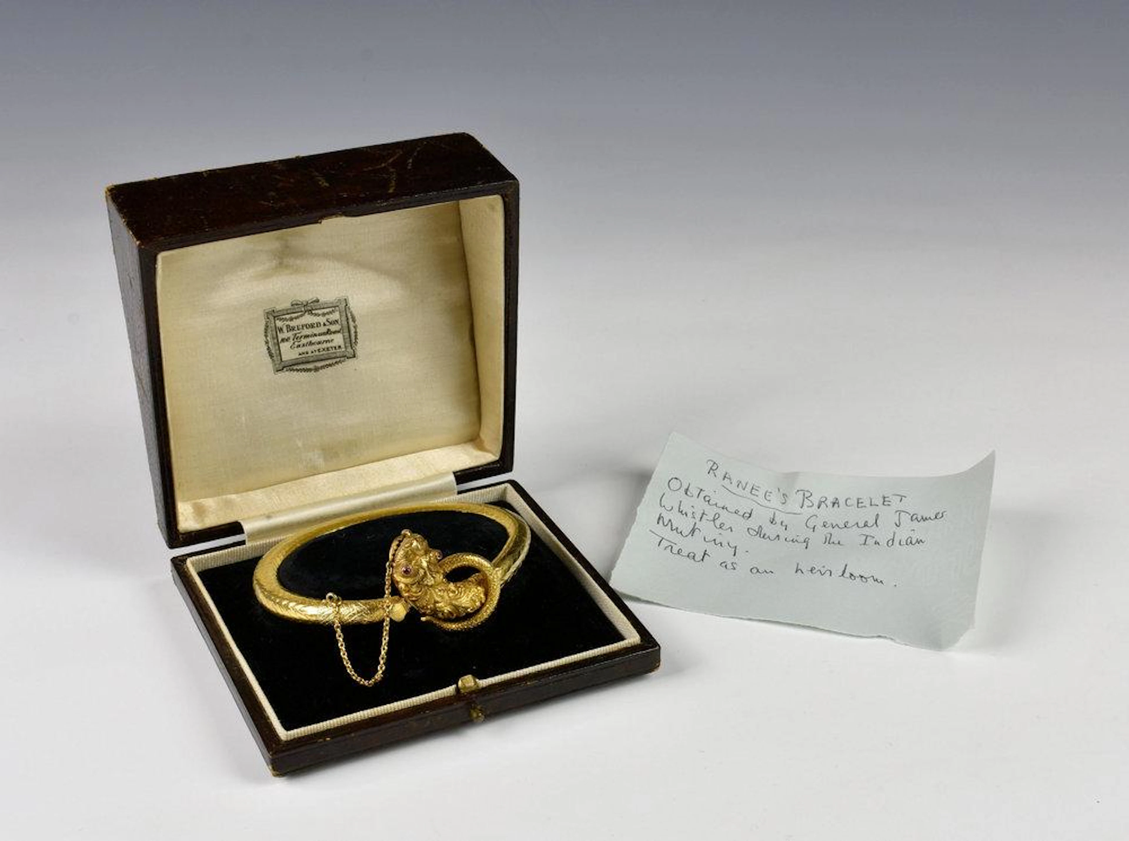 An antique Indian 22ct gold and ruby flexible snake...