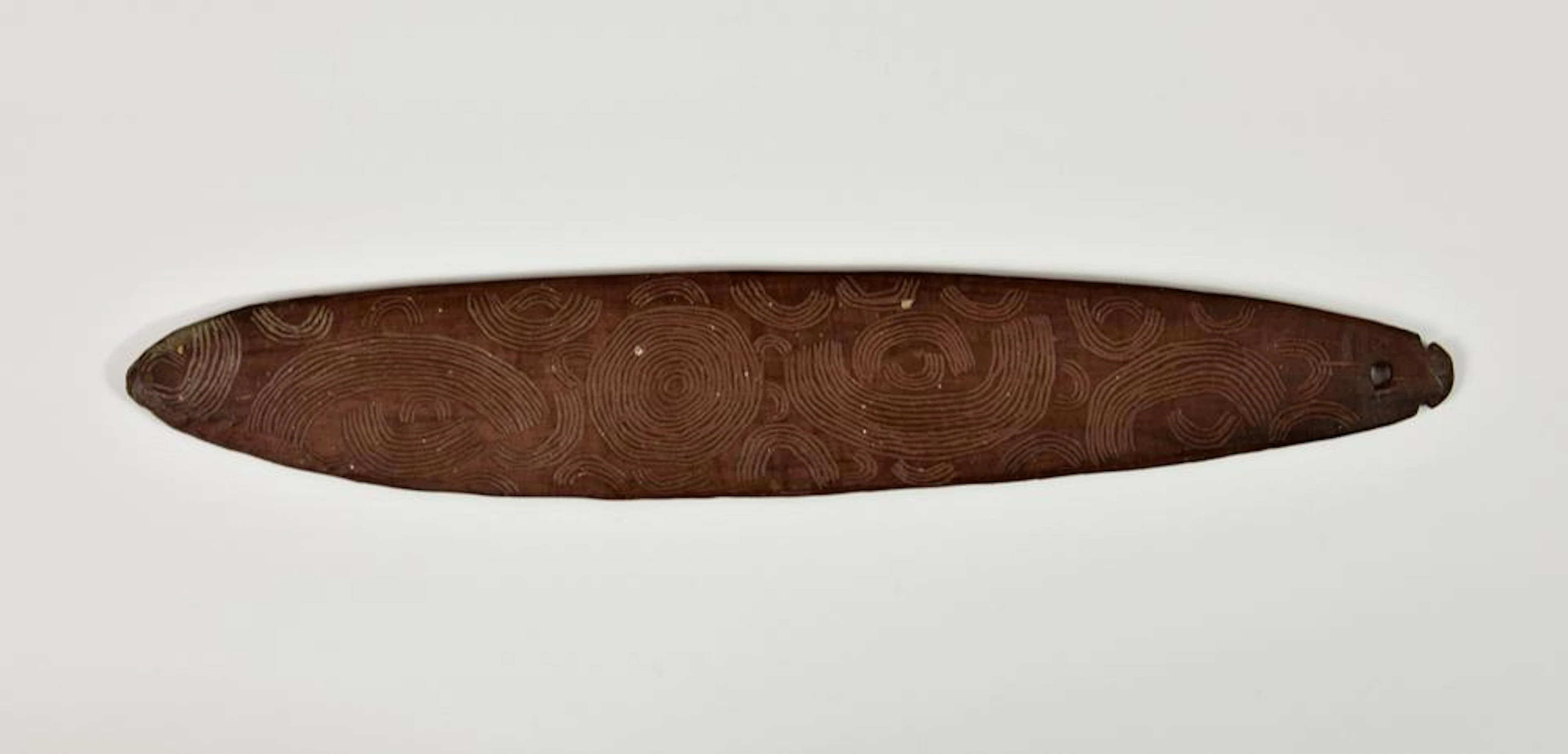 Tribal Art - an Australian Aboriginal churinga typical elliptical navette form