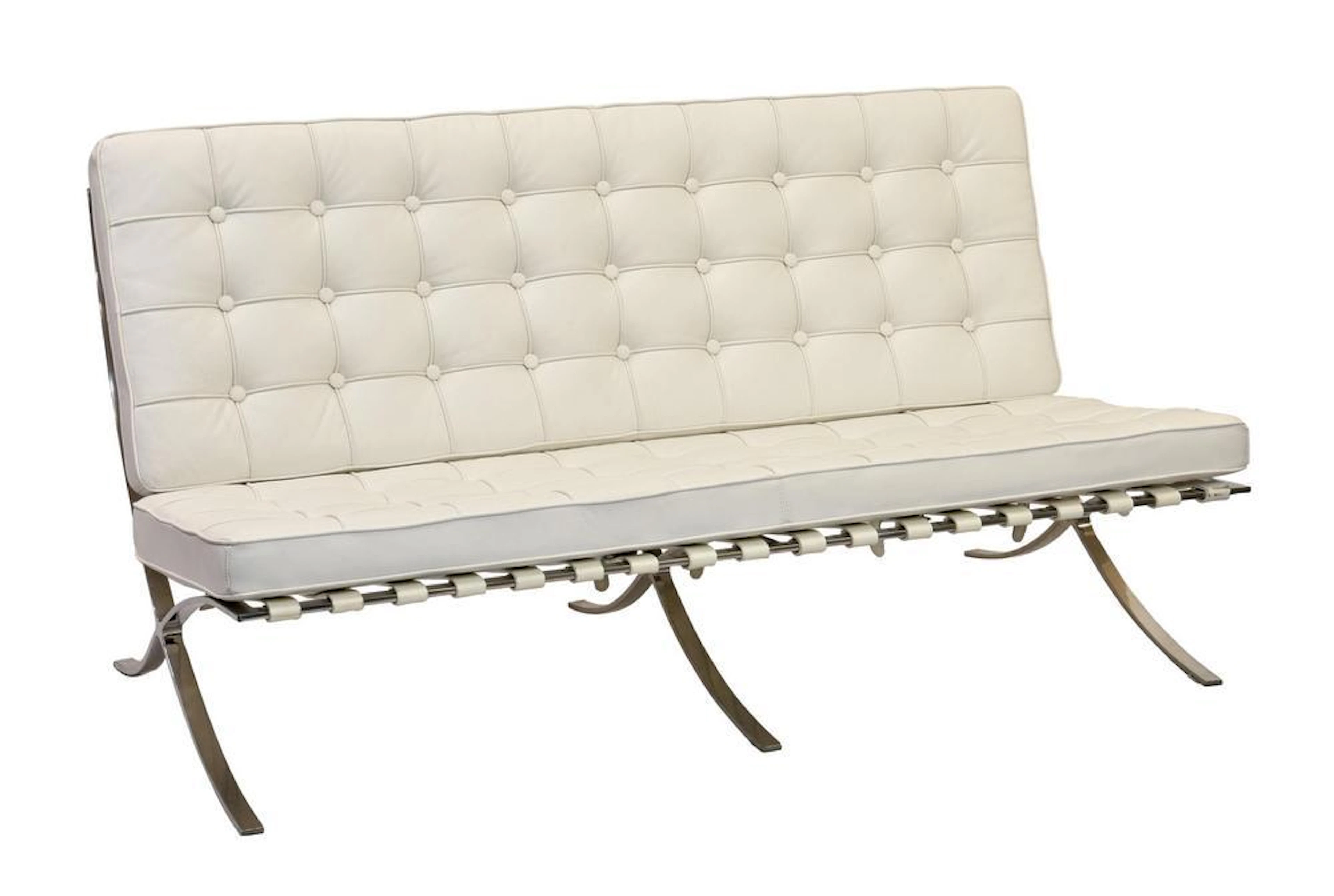 After Ludwig Mies Van De Rohe - a Barcelona sofa in white...