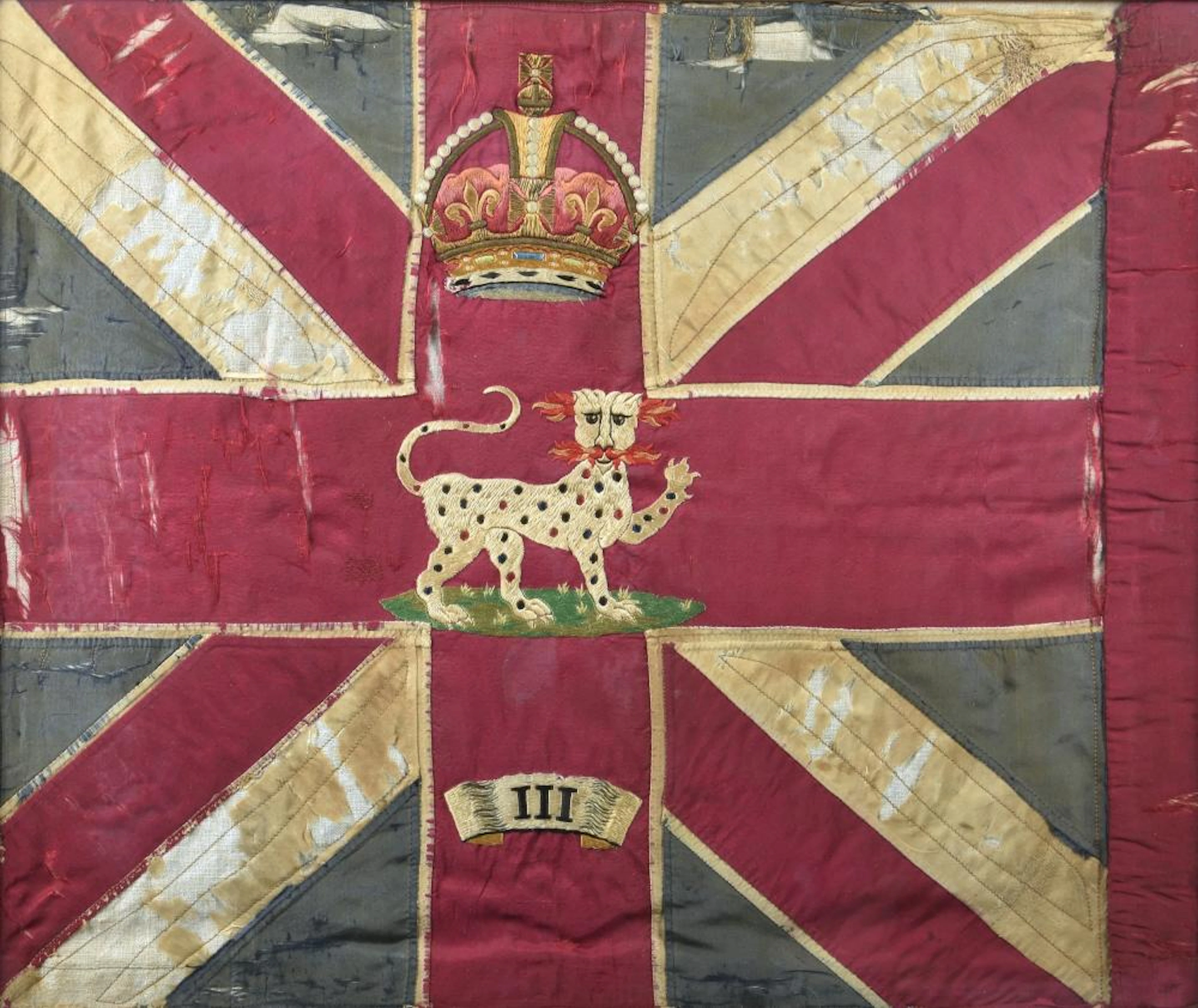Coldstream Guards interest - A rare 18th century regimental silk colour