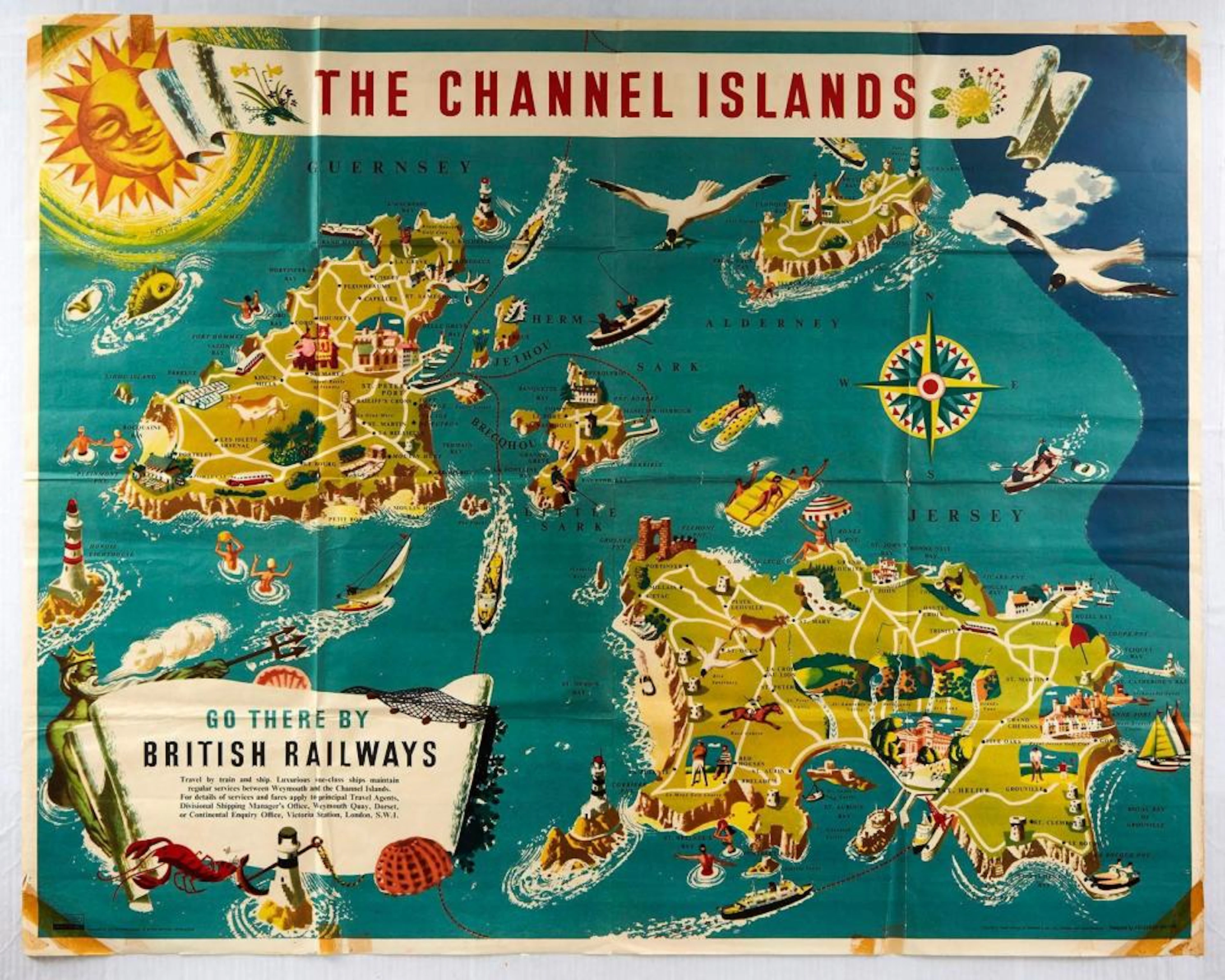 Original vintage travel advertising poster for The...