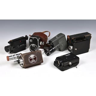 A collection of six various vintage Cine Cameras