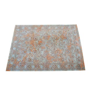 A large modern distressed Kilim style rug