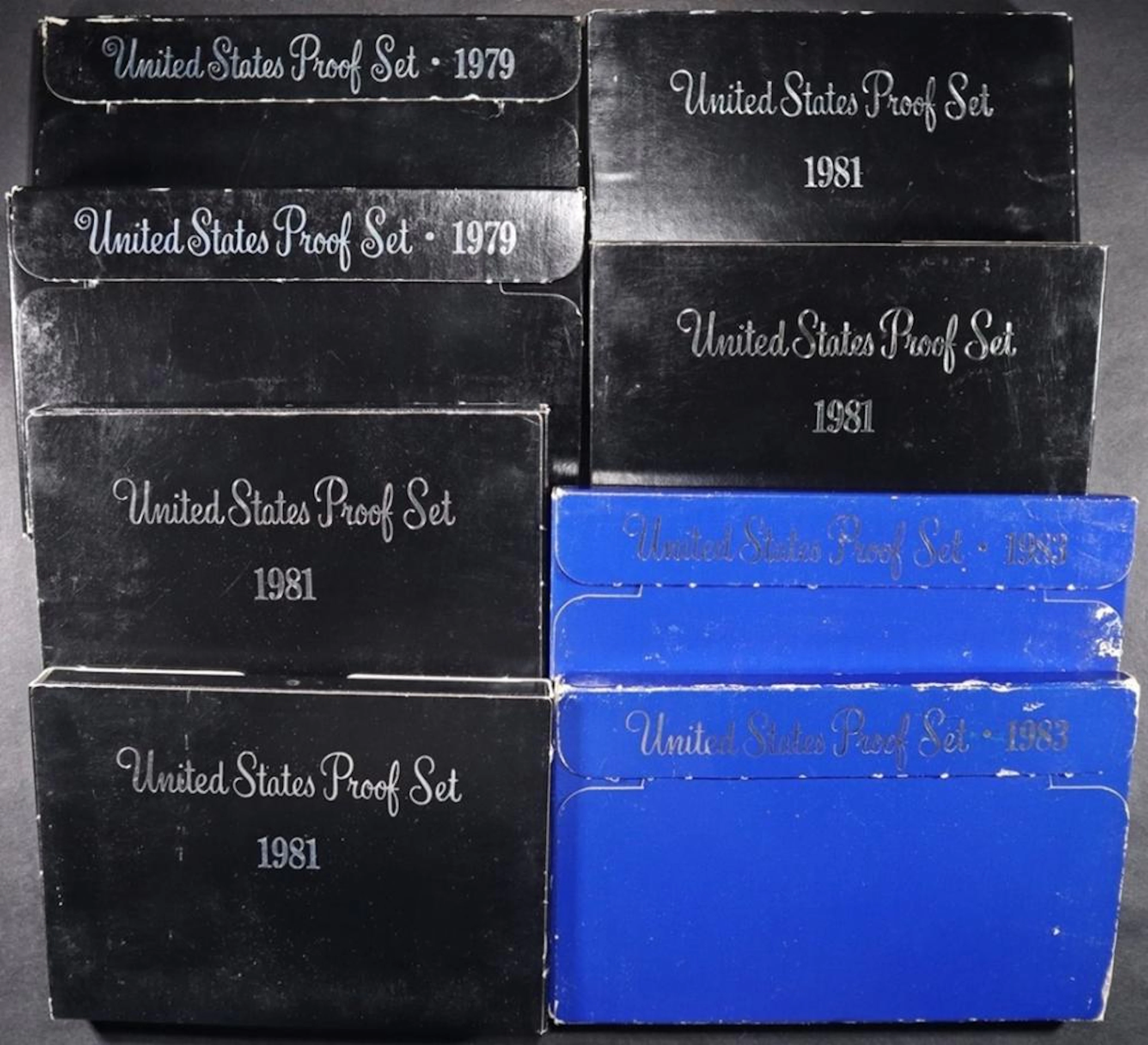 (2) 1979, (4) 1981, (2) 1983 US PROOF SETS