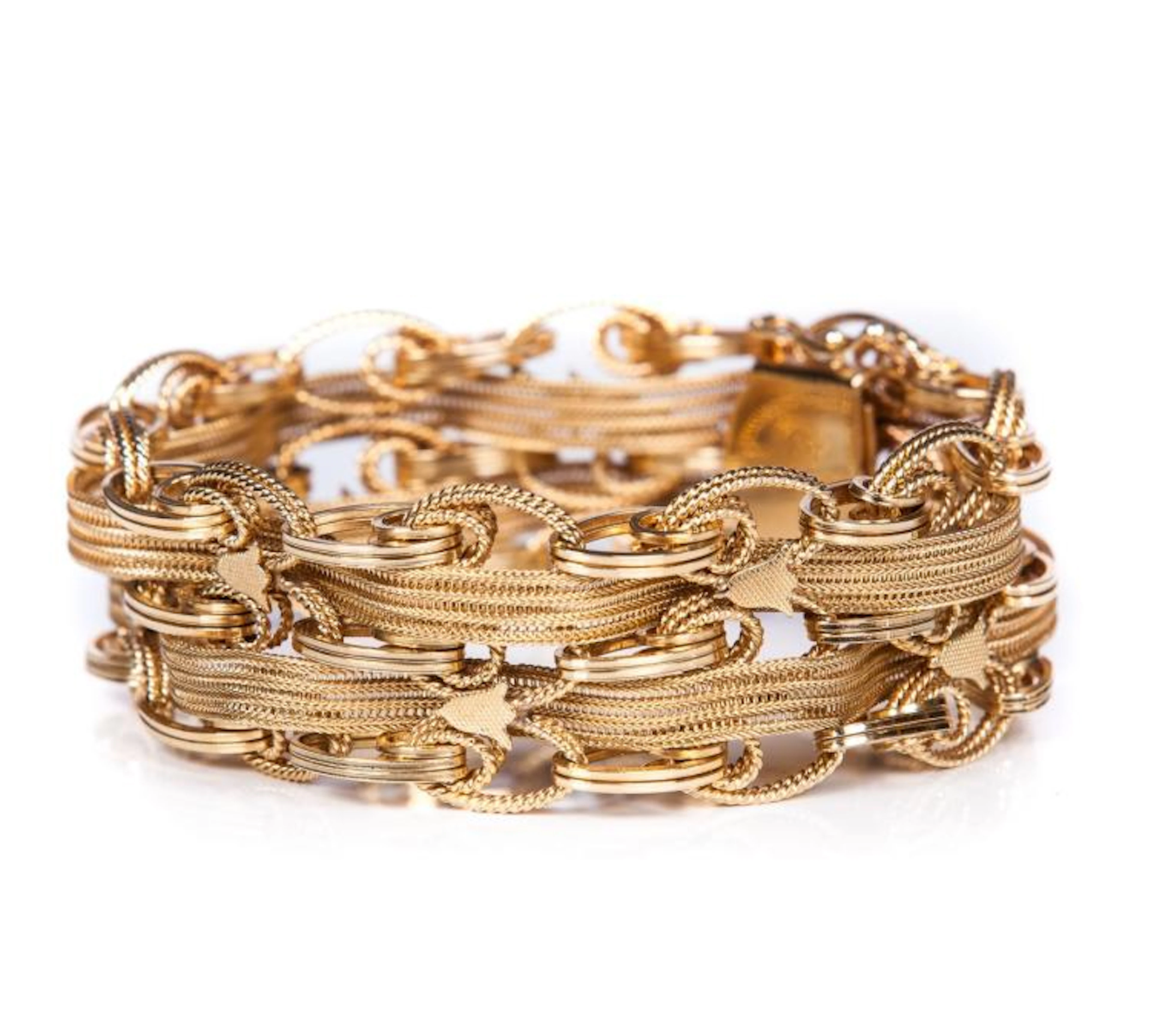 VINTAGE 14KT YG DECORATIVE BRACELET
