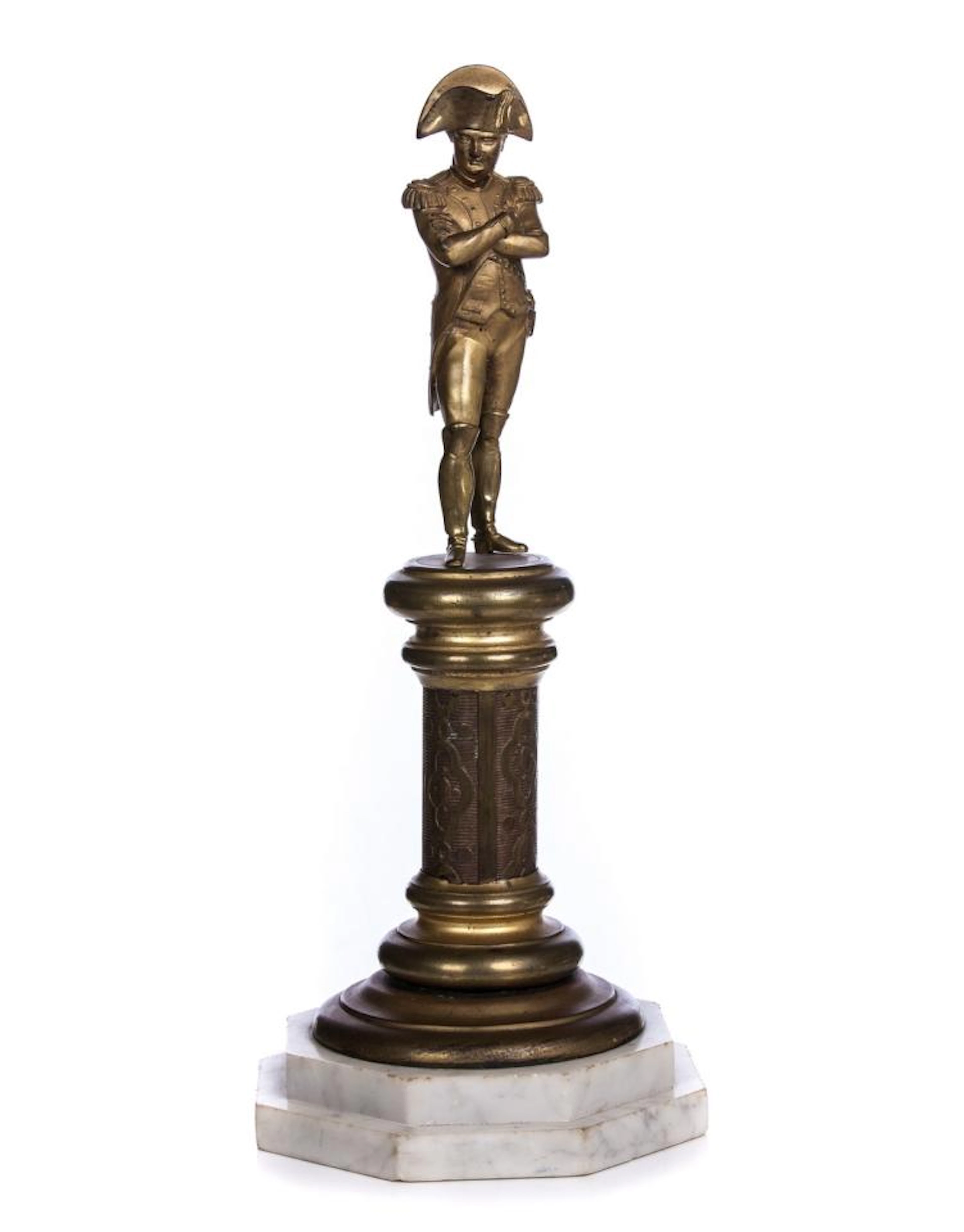 FRENCH NAPOLEON FIGURE ON MARBLE BASE